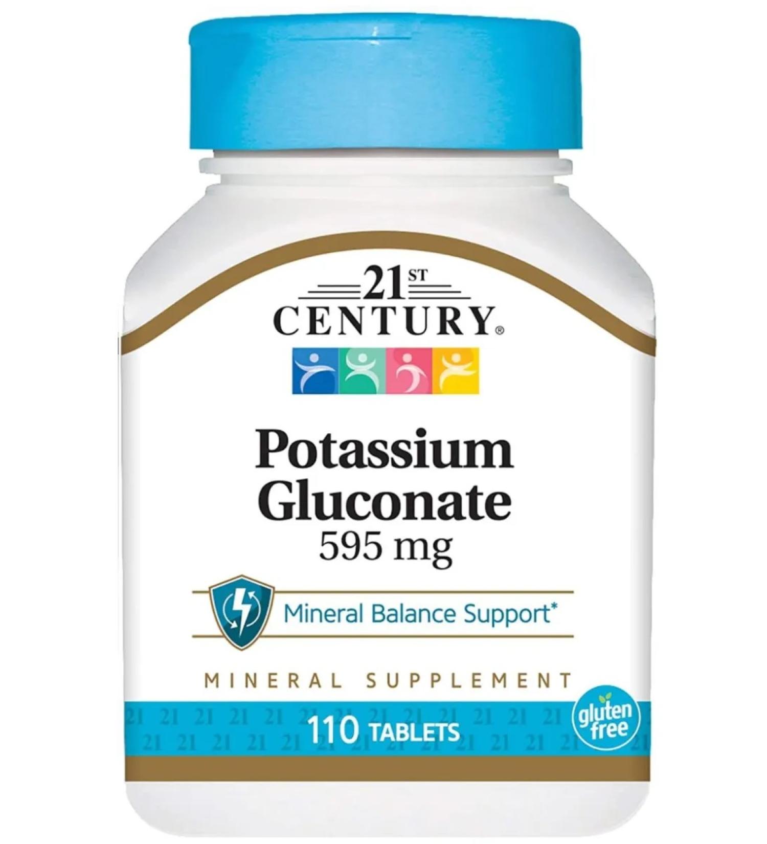 21st Century Potassium Gluconate 595 MG 110 Tablets (potassium gluconate) - Buy Online on GoSupps.com