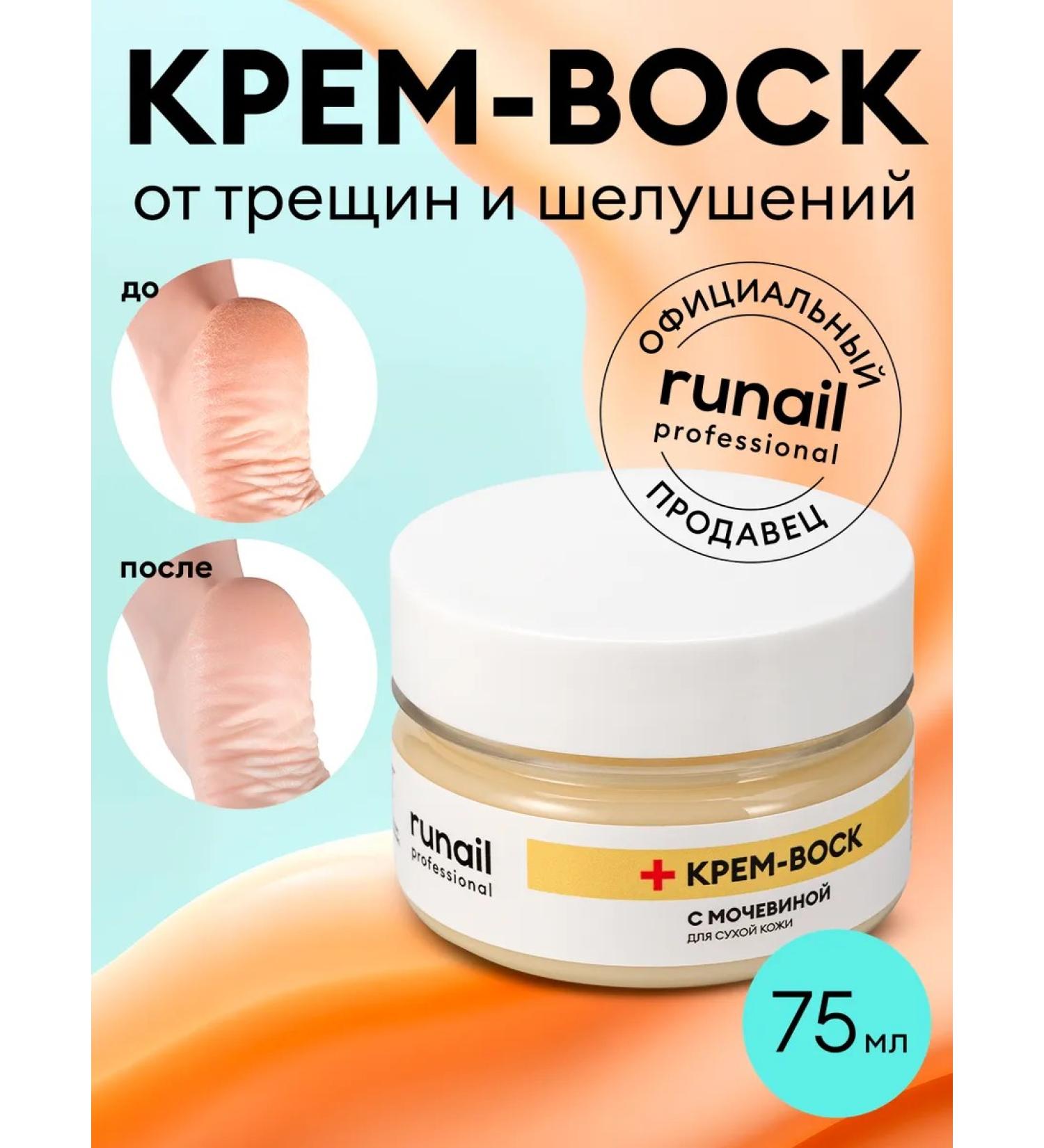 RuNail Professional Cream wax from cracks with urea for hands body legs 75 ml - Buy Online on GoSupps.com