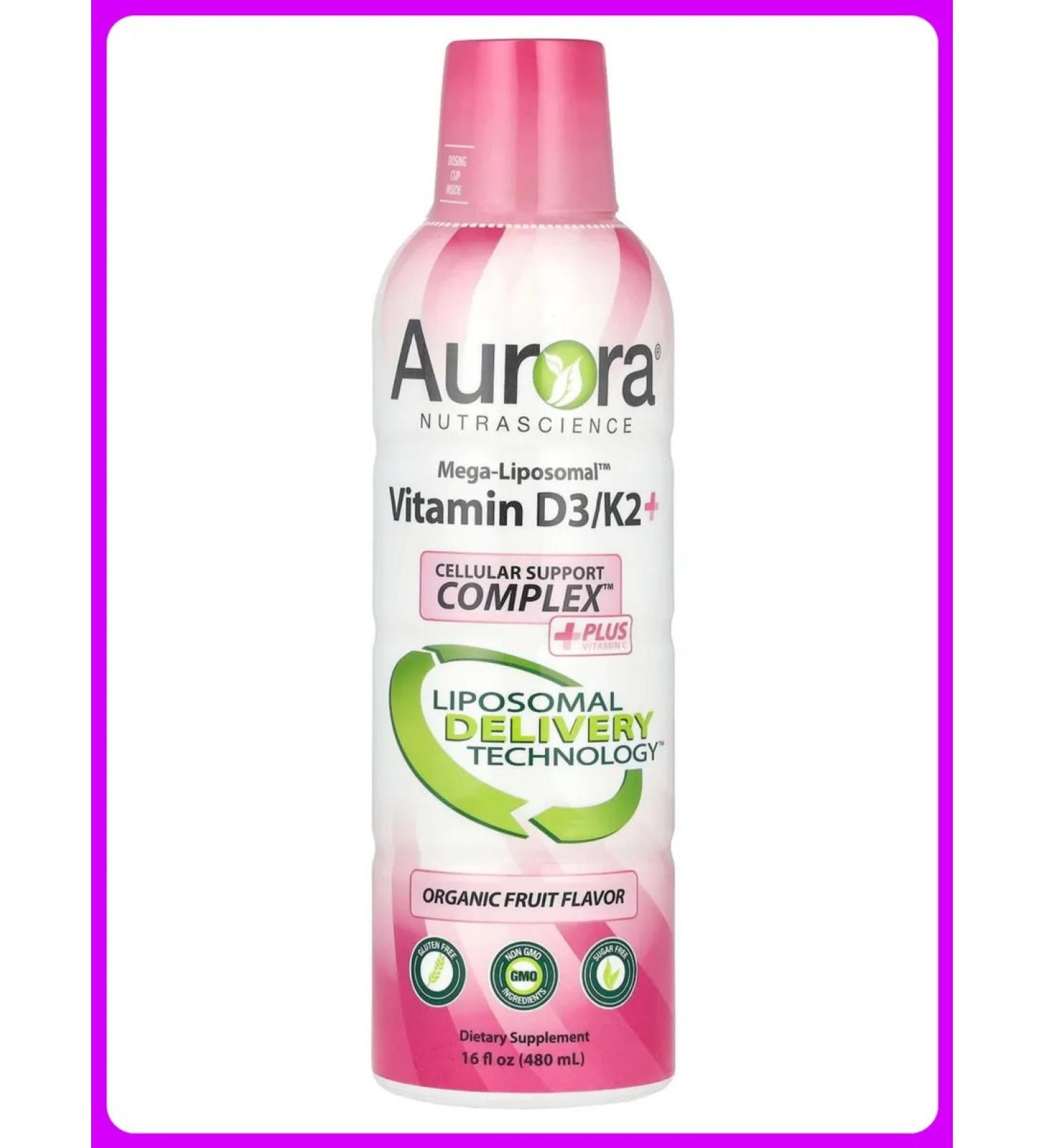 Aurora Nutrascience Mega-liposomal vitamin D3 K2 C 480 ml