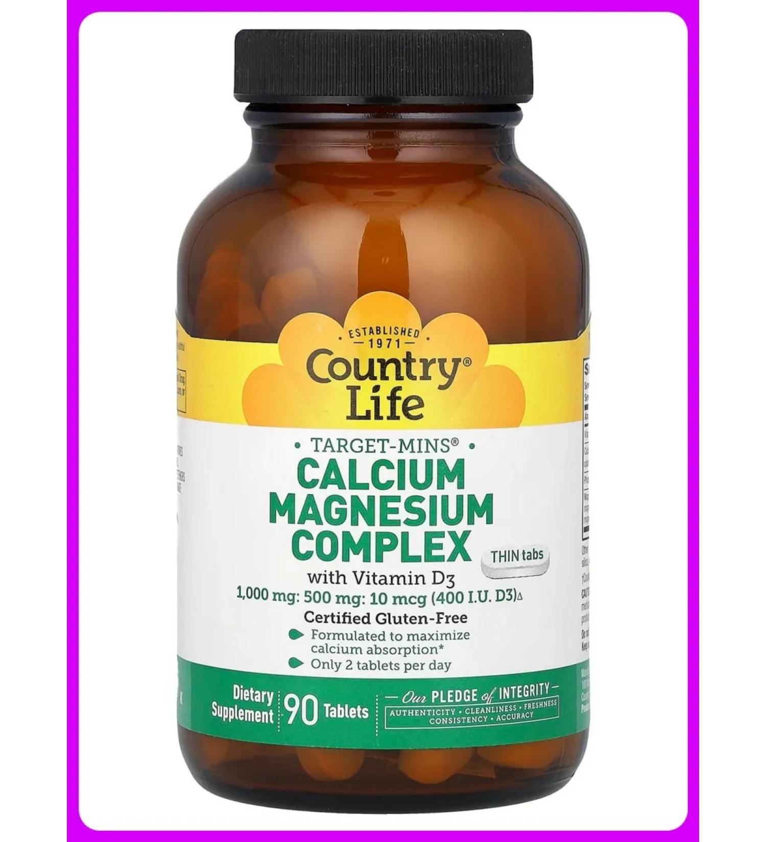 Country Life Calcium magnesium vitamin D3 90 tablets