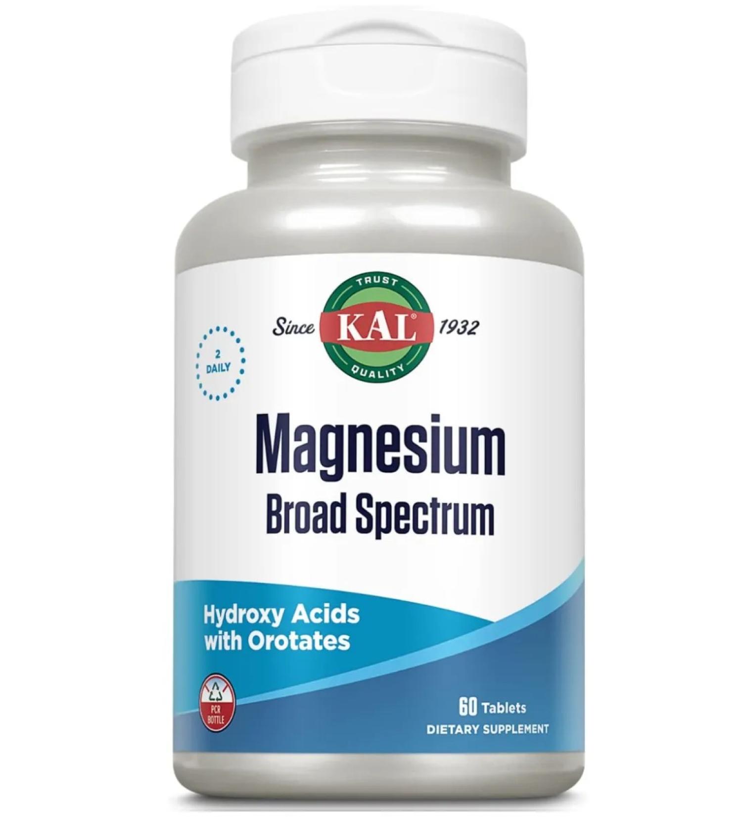 KAL Magnesium Broad Spectrum 60 Tablets (6 forms of magnesium) - Buy Online on GoSupps.com