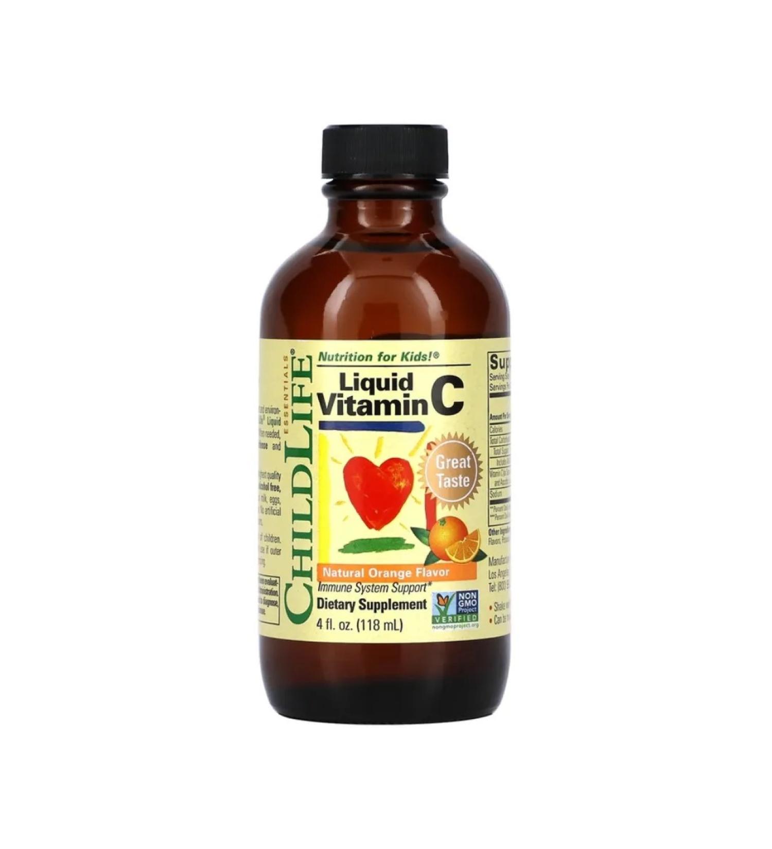 ChildLife Essentials vitamin C in liquid form orange taste 118.5