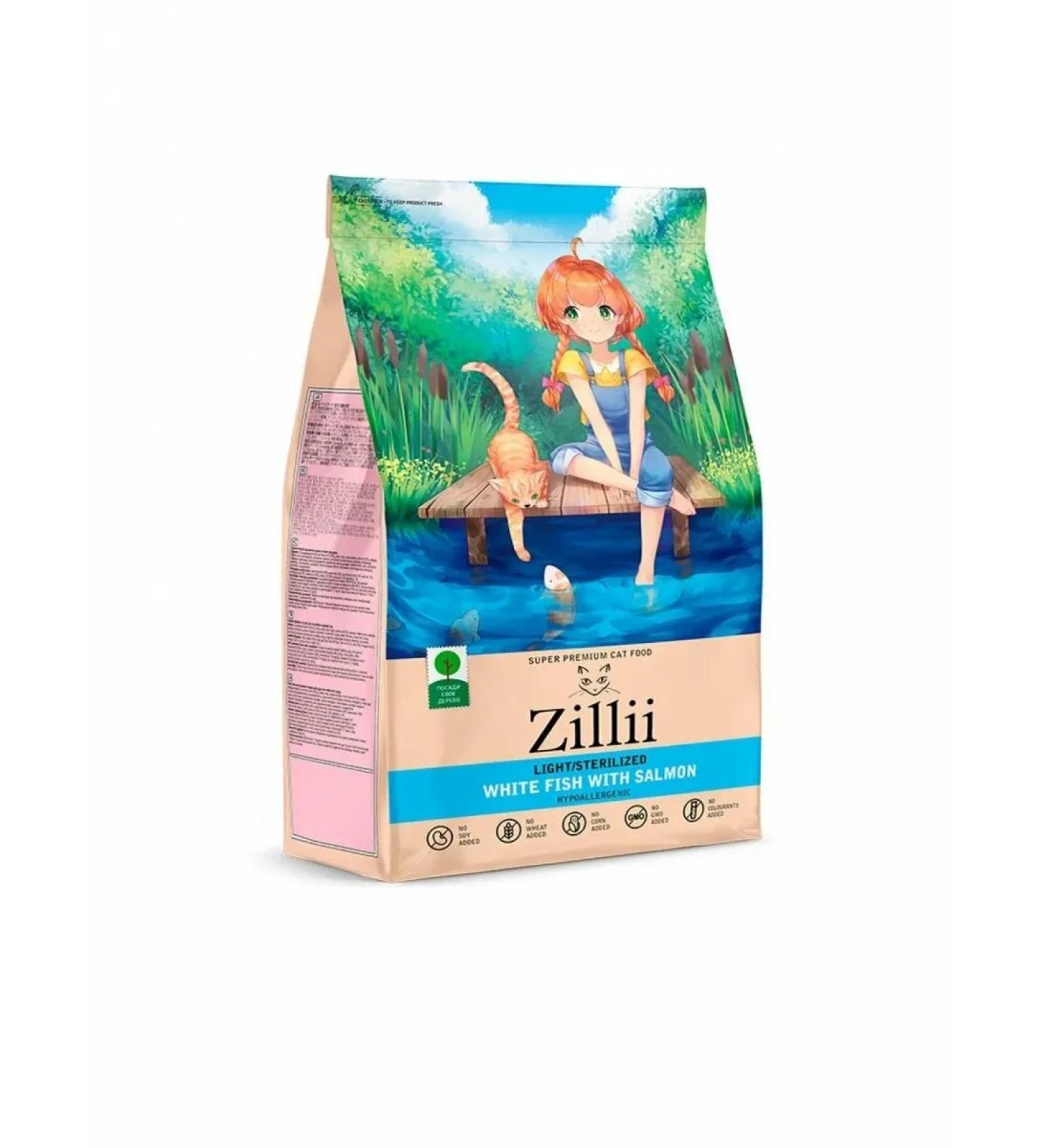 Zillii Feed for sterilized cats white fish and salmon 2 kg - Buy Online on GoSupps.com