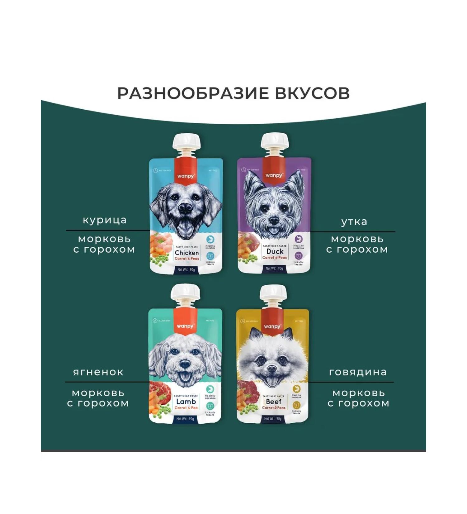 Wanpy Meat mousse for dogs Assorted 90g - Buy Online on GoSupps.com