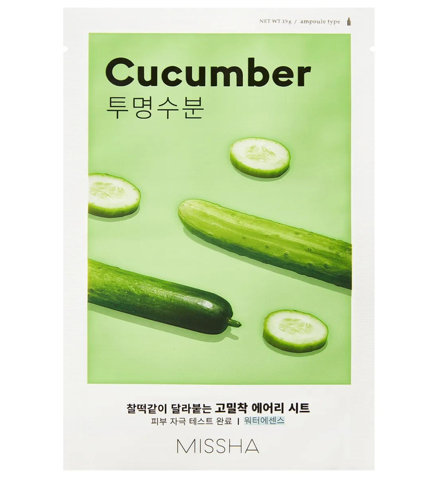 MISSHA Fabric face mask moisturizing with cucumber of Korea