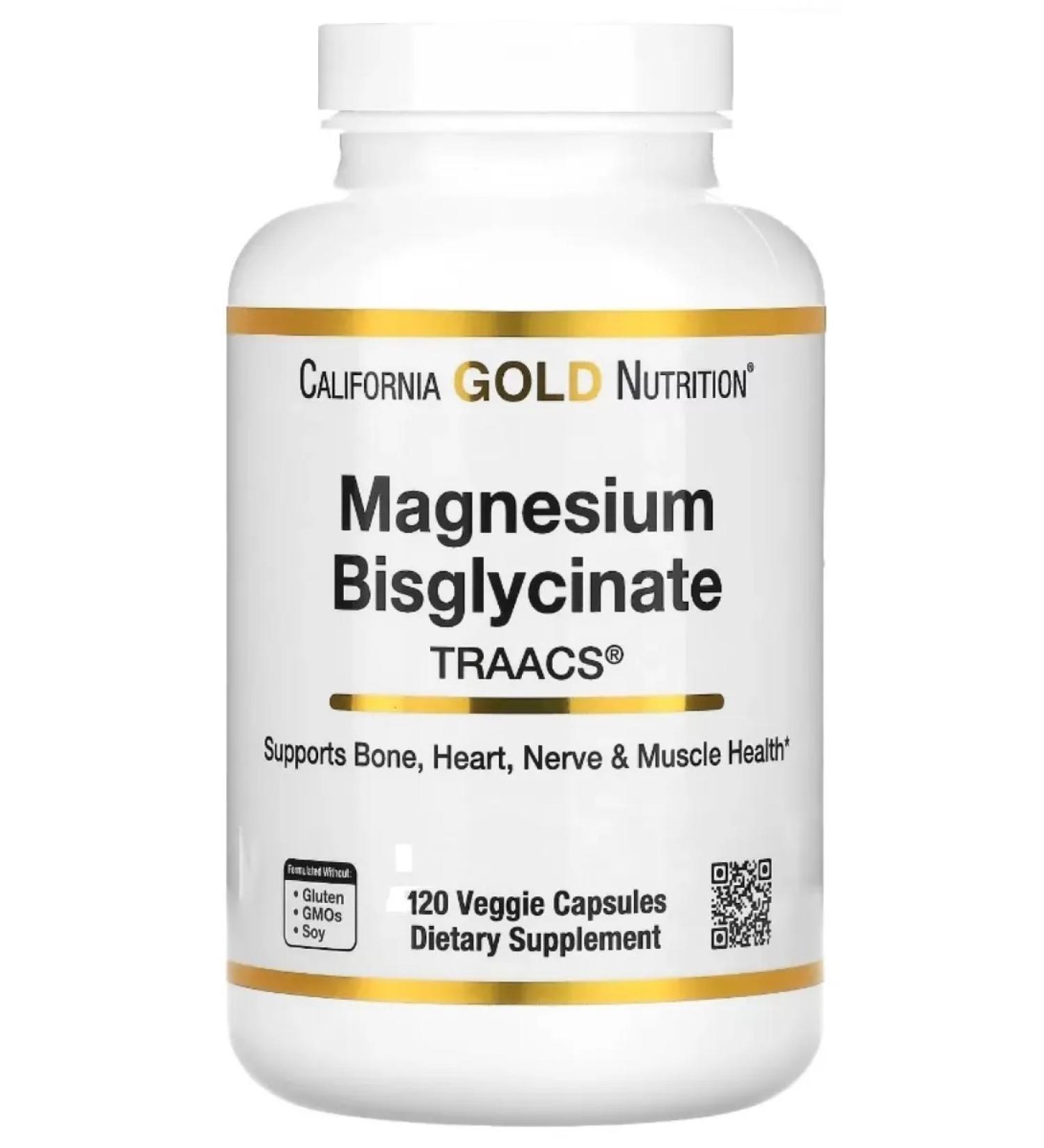 California Gold Nutrition Magnesium Bisglycinate 120 Capsules (magnesium bisglcinate) - Buy Online on GoSupps.com