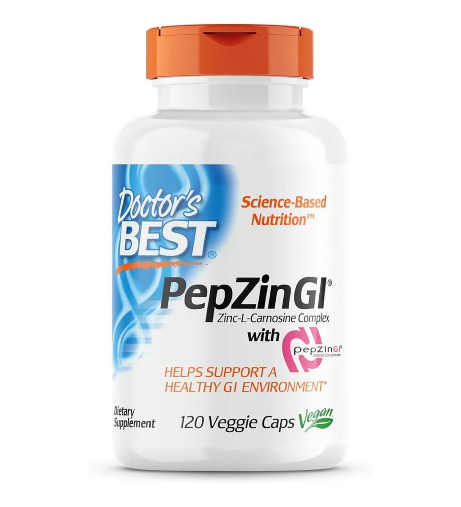 Doctors Best Complex zinc and carnosine Pepzin Gi 120 capsules - Buy Online on GoSupps.com