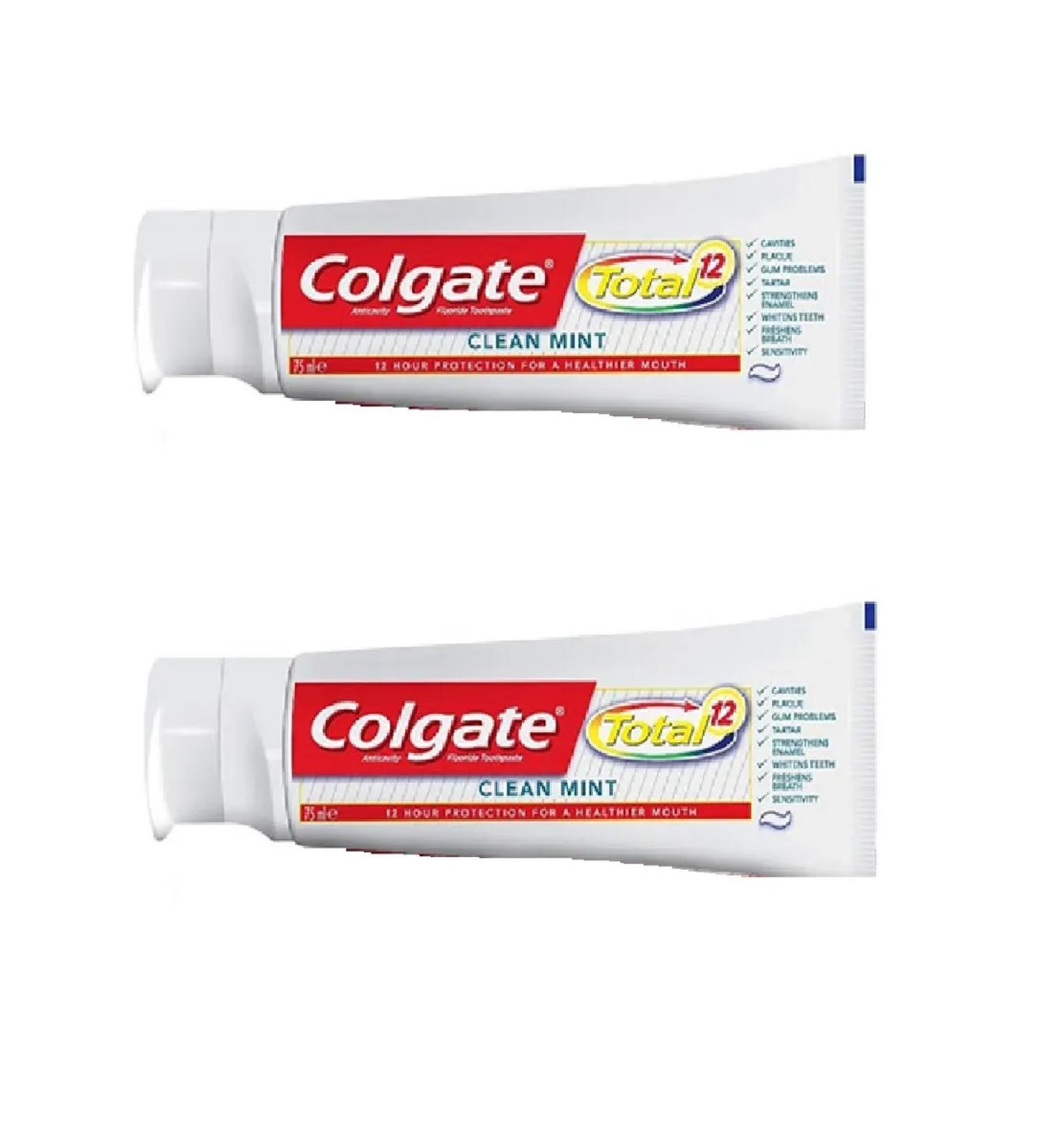 COLGATE Tooth paste Total 12 mint 125 ml 2 pcs - Buy Online on GoSupps.com
