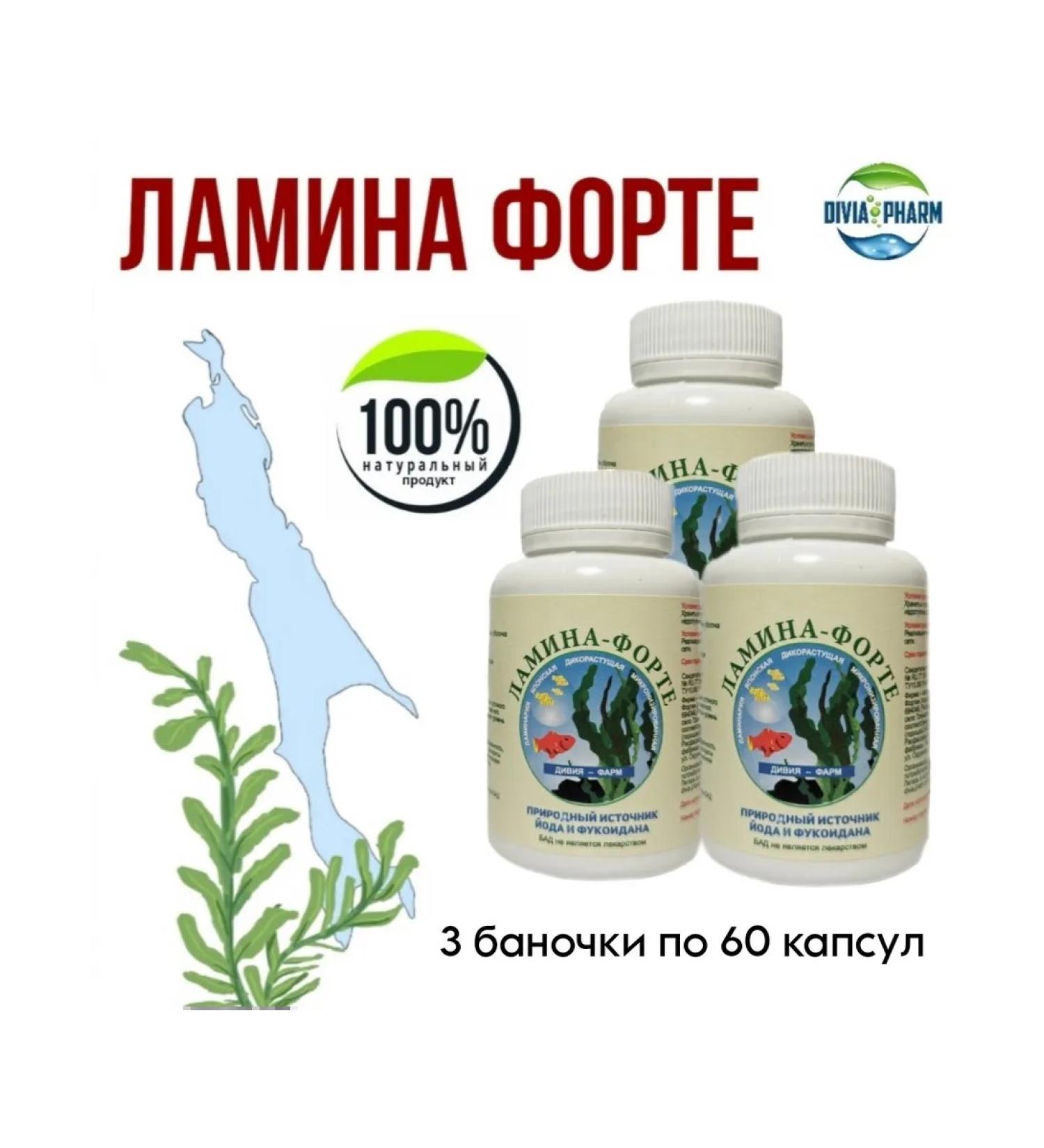 Divya-Pharm Bad Lamin Forte 180 capsules (3x60) - Buy Online on GoSupps.com