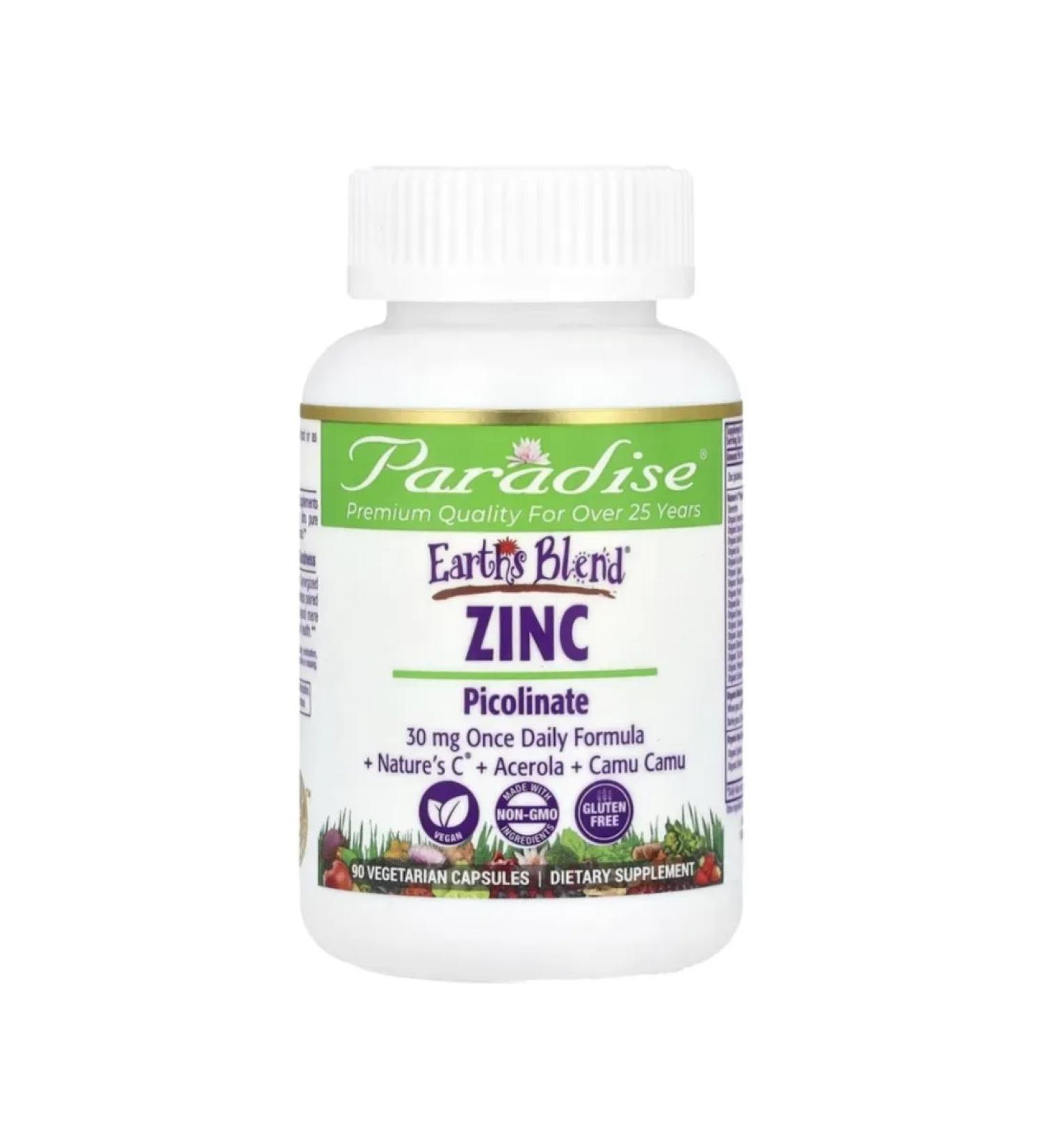 Paradise Picolinate zinc 30 mg 90 veh capsules