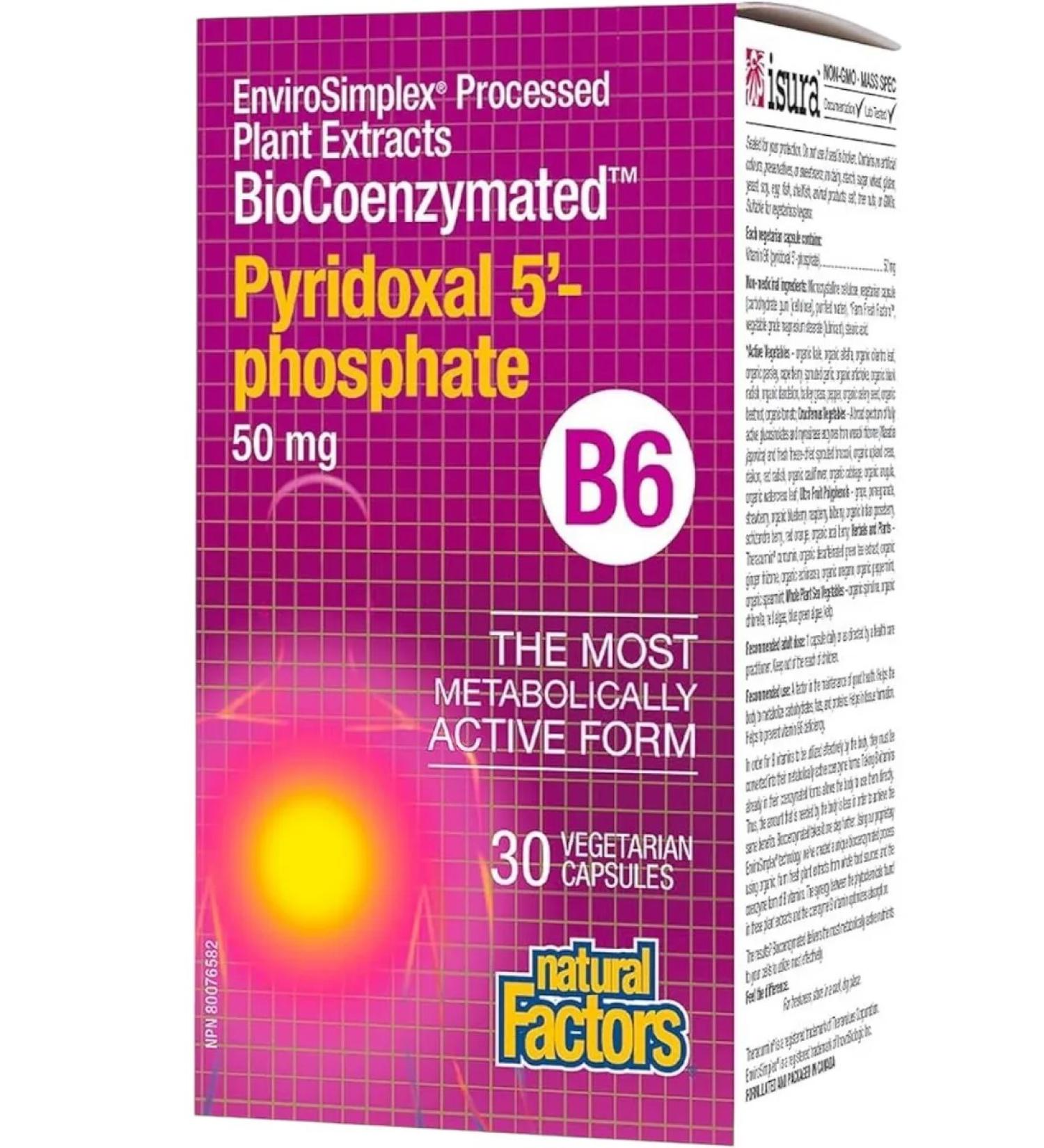 NutriBiotic Natural Factors Pyridoxal 5 Phosphat 50 Mg - Buy Online on GoSupps.com