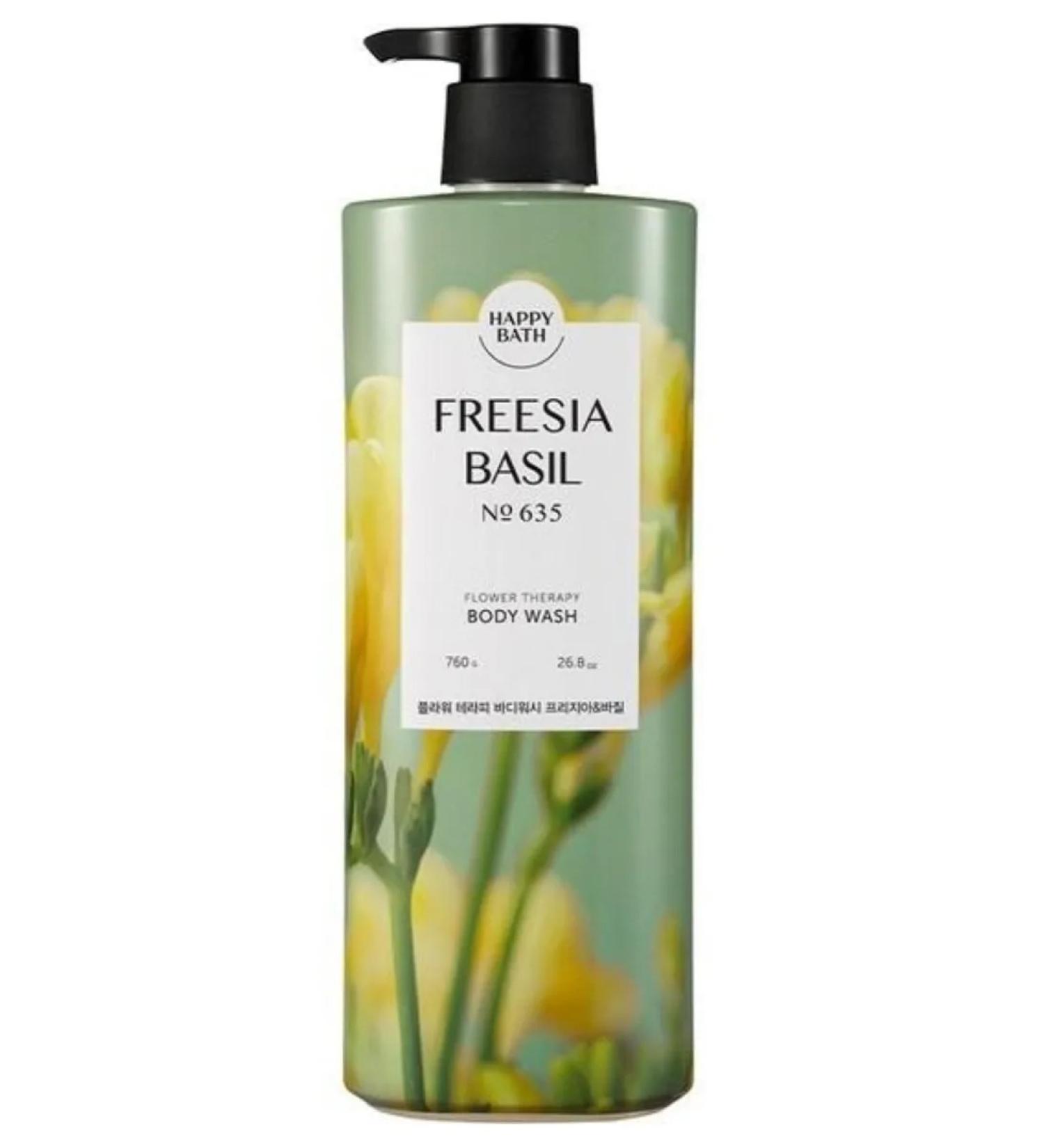Happy Bath Shower gel with fragrance of freesia and basil 760g