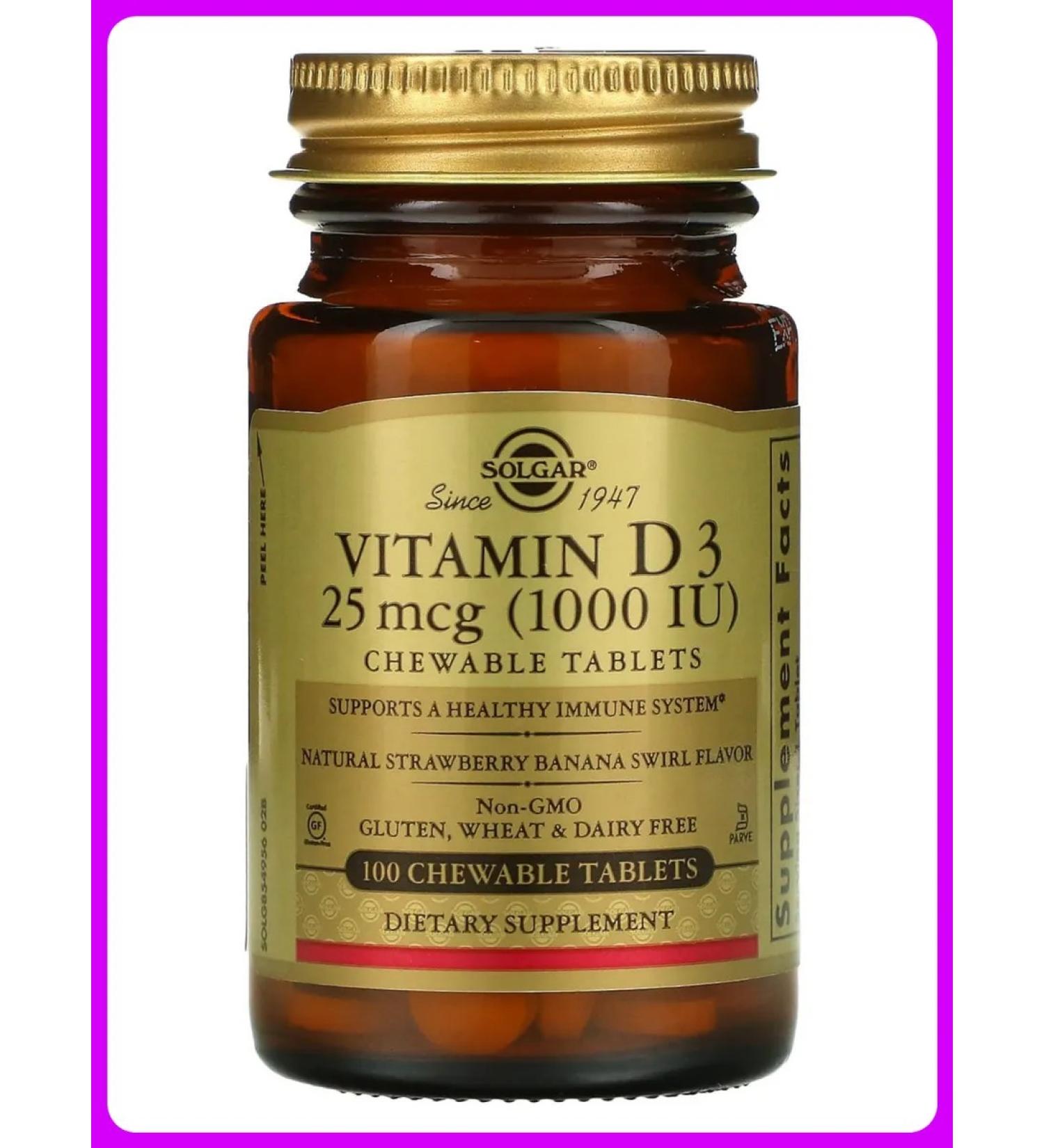 Vitamin D3 25 g (1000 IU) 100 tablets
