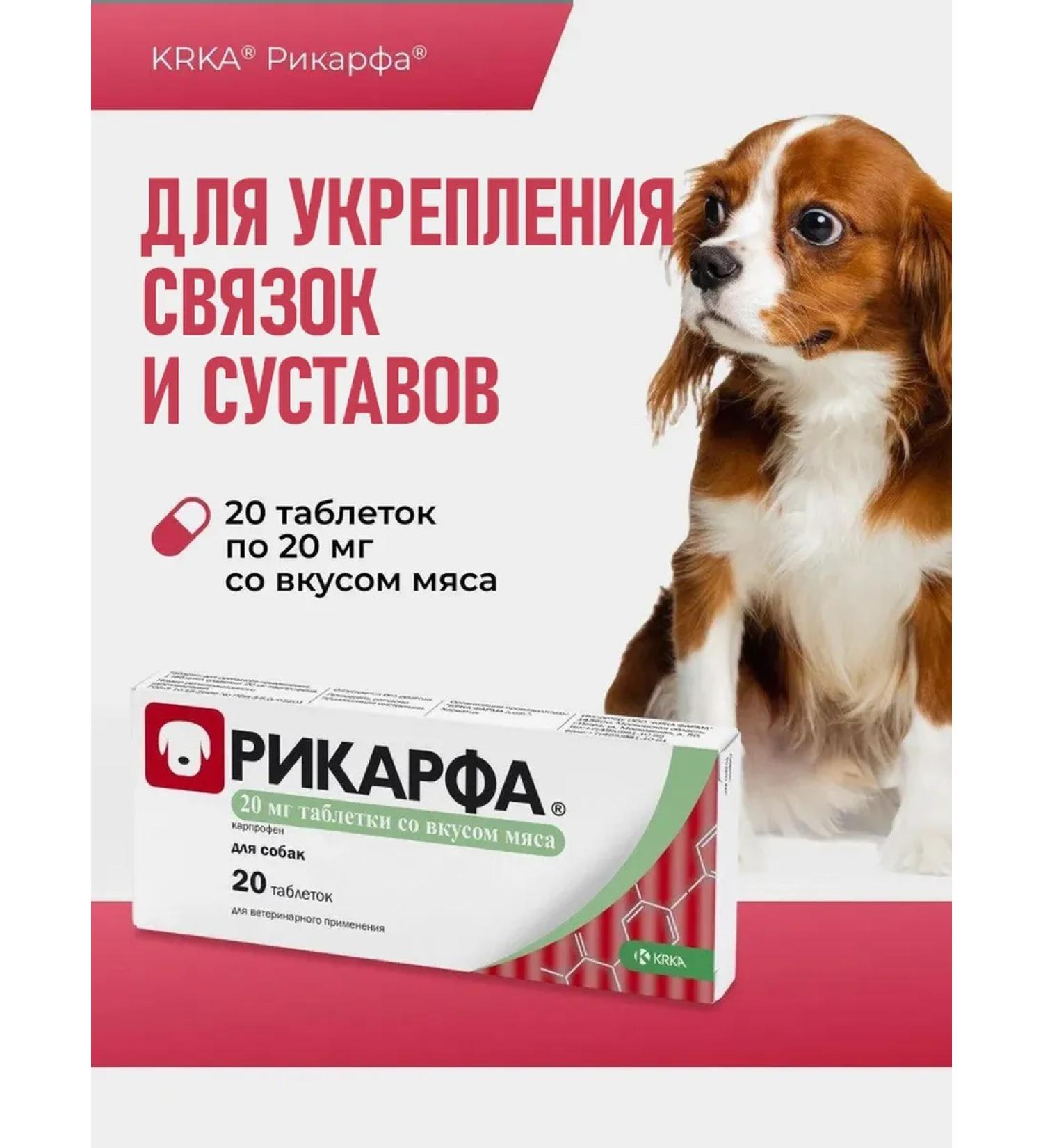 KRKA Rikirf tablets with the taste of meat 20 mg No. 20 - Buy Online on GoSupps.com