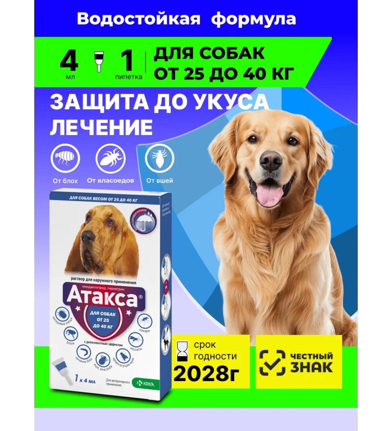 KRKA Attles from tick bites fleas solution 4.0 ml No. 1 - Buy Online on GoSupps.com