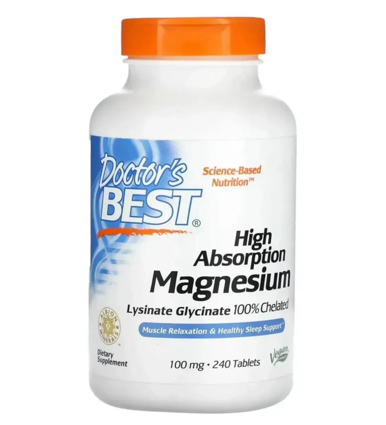 Doctors Best Magnesium Helat High Absorption Magnesium 100 mg 240 table - Buy Online on GoSupps.com