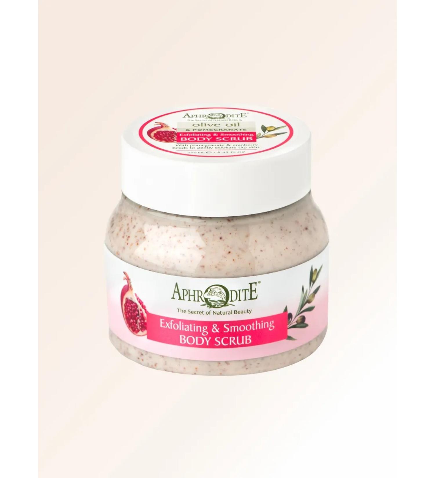 Aphrodite Smoothing body scrub with olive and grenade 250 ml - Buy Online on GoSupps.com