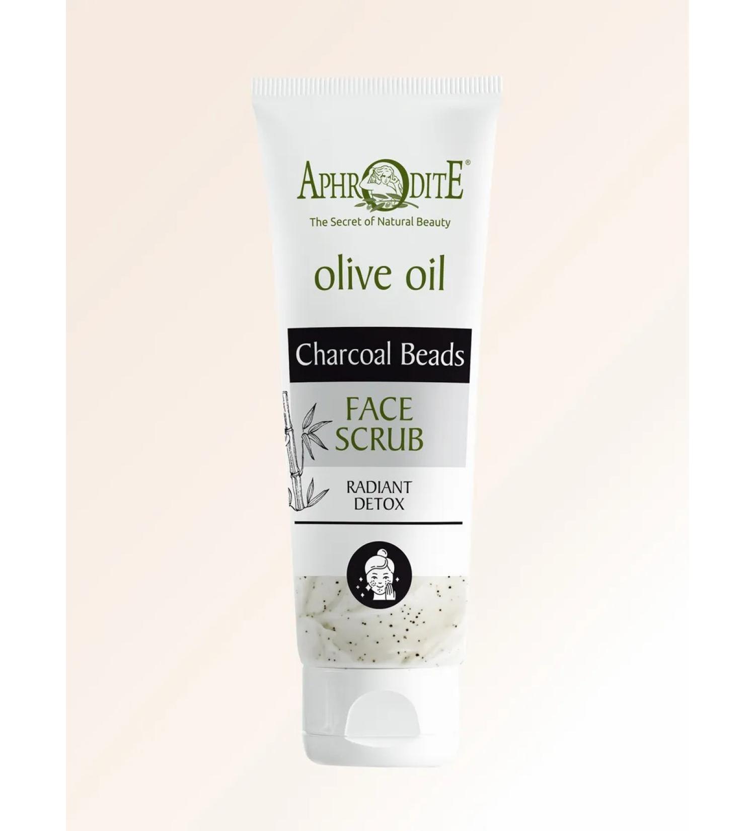 Aphrodite Facial scrub with olive and wood coal 75 ml - Buy Online on GoSupps.com