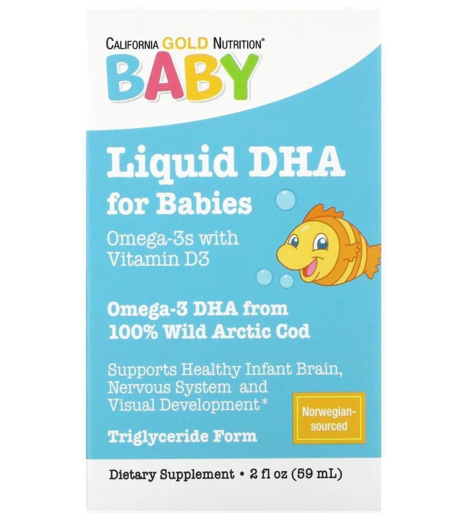 California Gold Nutrition Liquid Dha for Babies 59 ML (liquid omega for children) - Buy Online on GoSupps.com