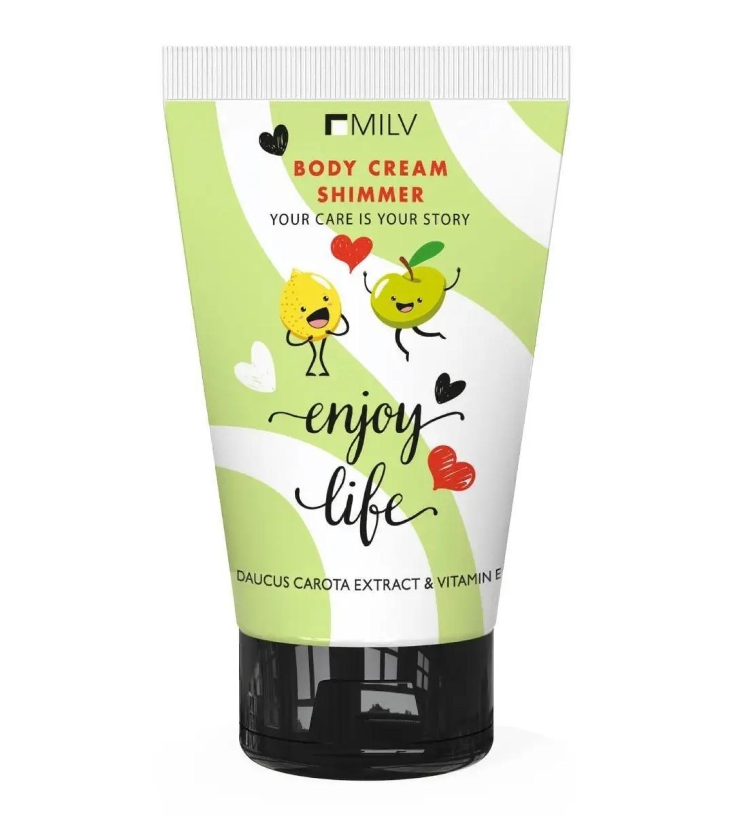 MILV Moisturizer cream for the body with a shimmer "apple lemon" - Buy Online on GoSupps.com