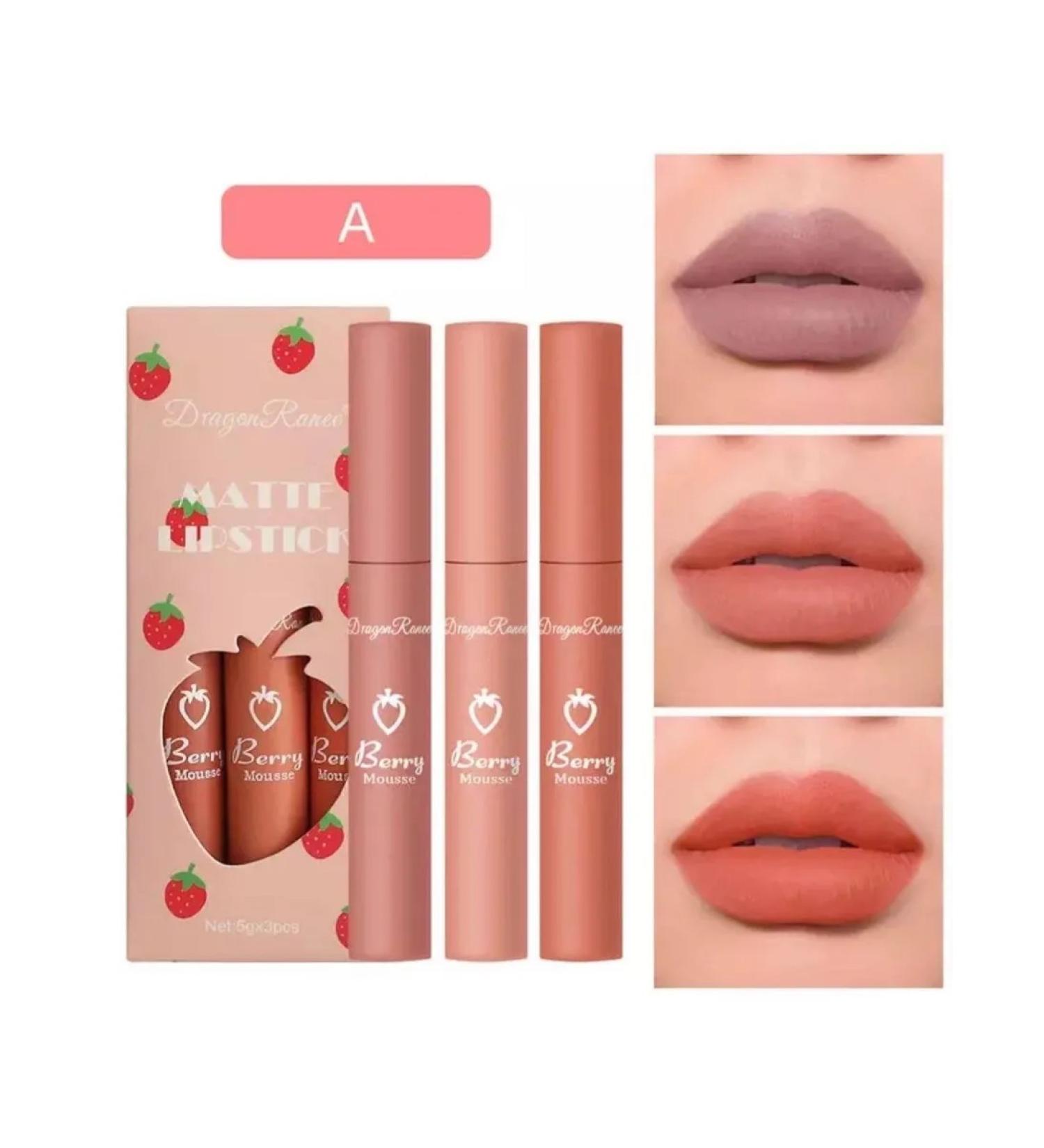 Matte lipsticks 3pcs