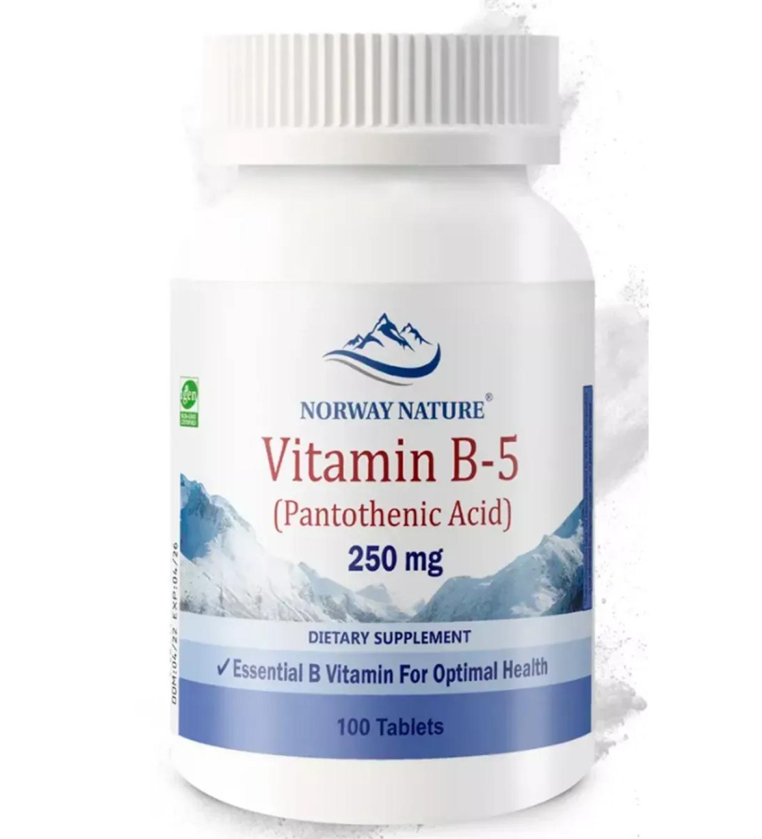 Norway Nature Pantotenic acid B-5 250 mg - Buy Online on GoSupps.com