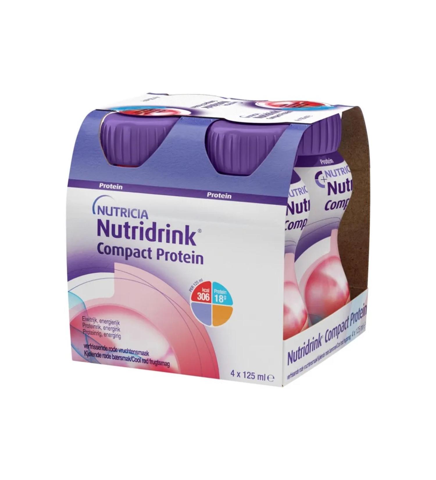 Nutricia Nutridrink Compact Protein 125 ml fruit-berry 4 pcs - Buy Online on GoSupps.com