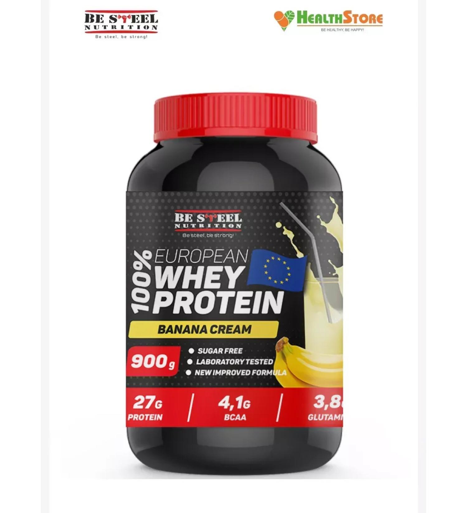 Be Steel Nutrition European Whey Protein 100% 0.9 kg banana protein for weight loss - Buy Online on GoSupps.com