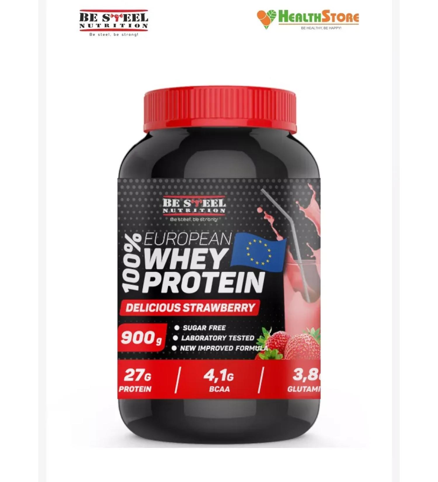 Be Steel Nutrition Wheythly protein Whey 0.9kg (delicious strawberries) - Buy Online on GoSupps.com