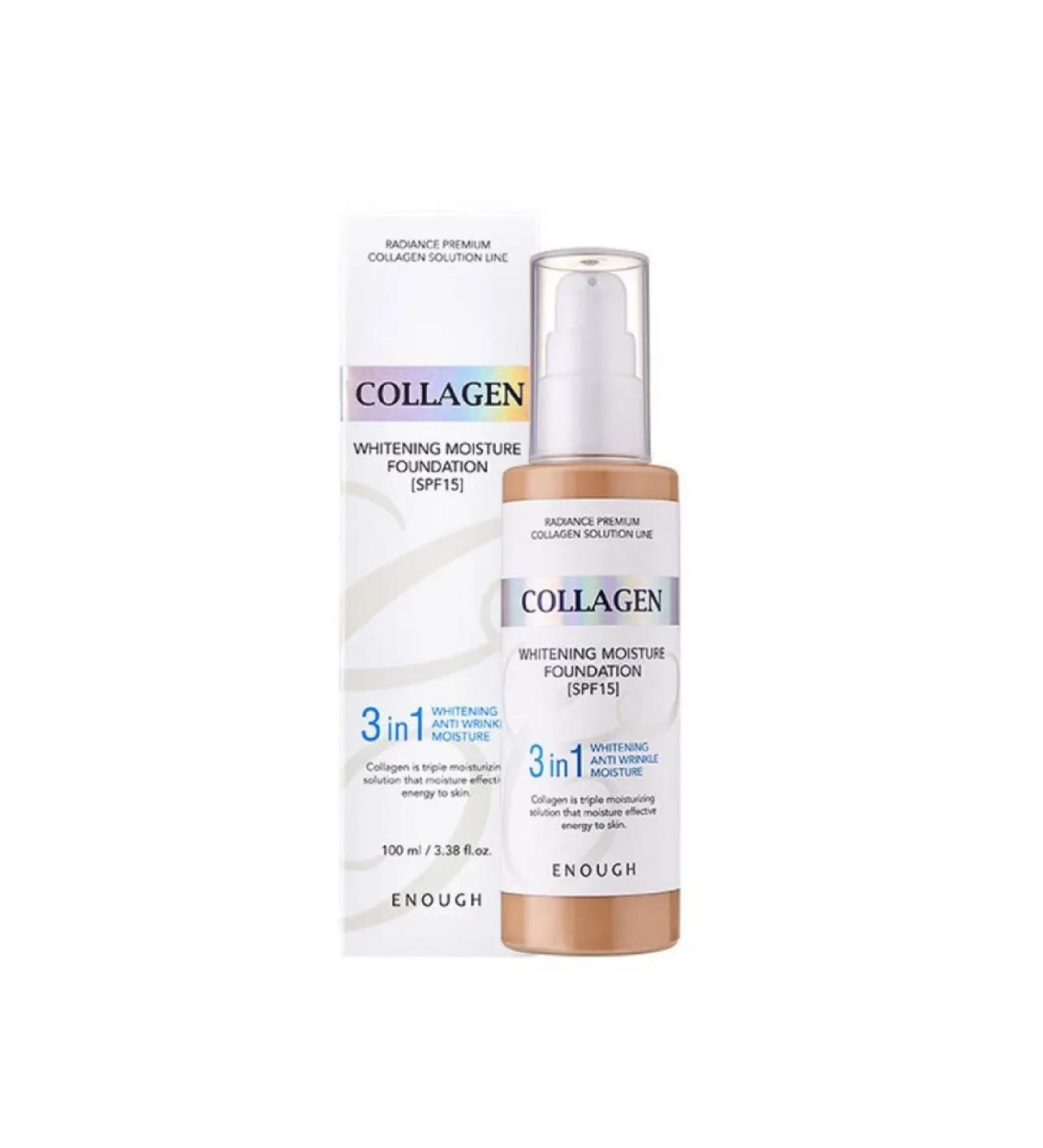 ENOUGH Tonal cream moisturizing matte Collagen 3 in 1 (tone No. 21) - Buy Online on GoSupps.com
