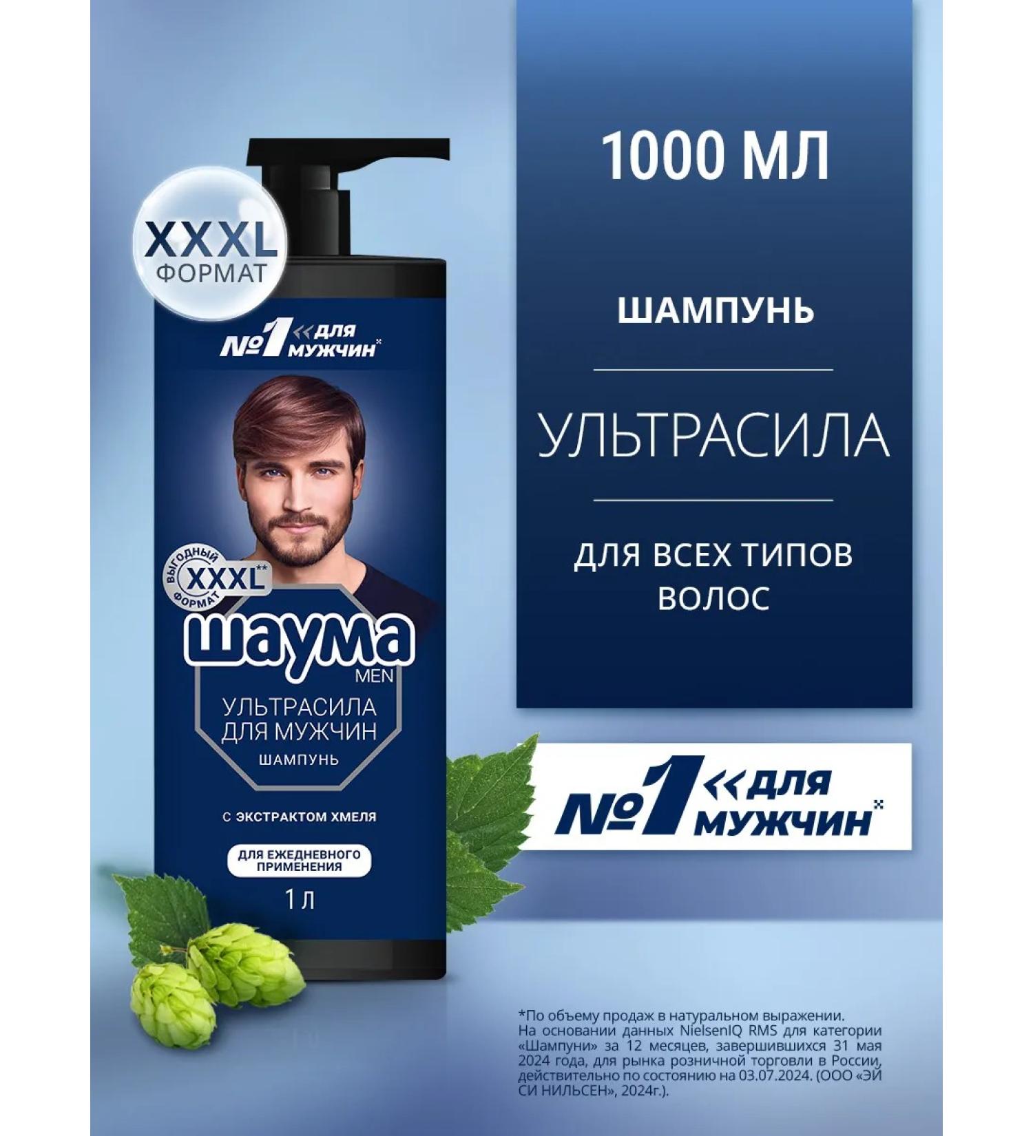 Schauma Hair shampoo men's ultrasila 3-in-1 1000 ml - Buy Online on GoSupps.com