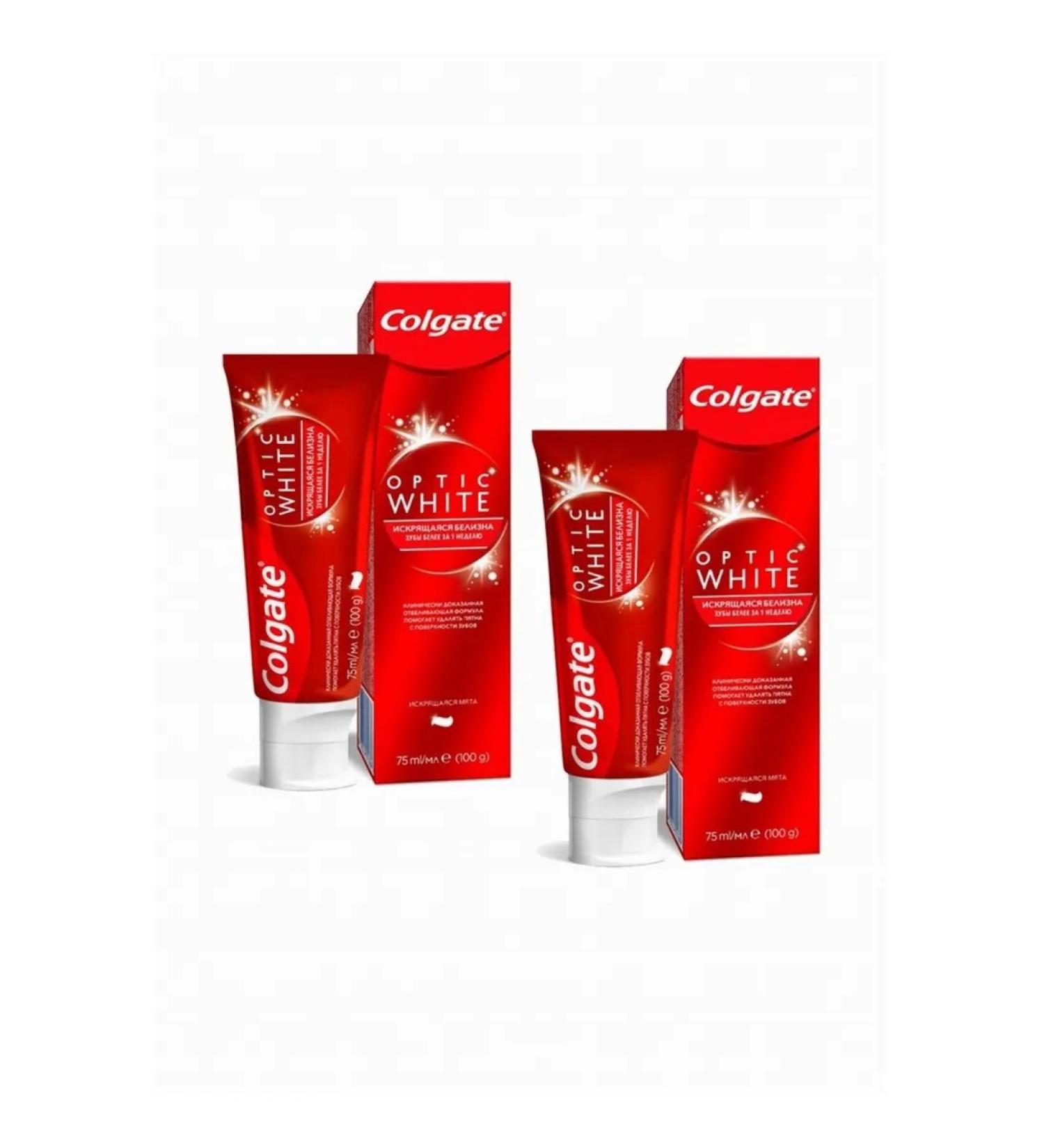 COLGATE Optic White 75ml Toothpaste 2pcs - Buy Online on GoSupps.com