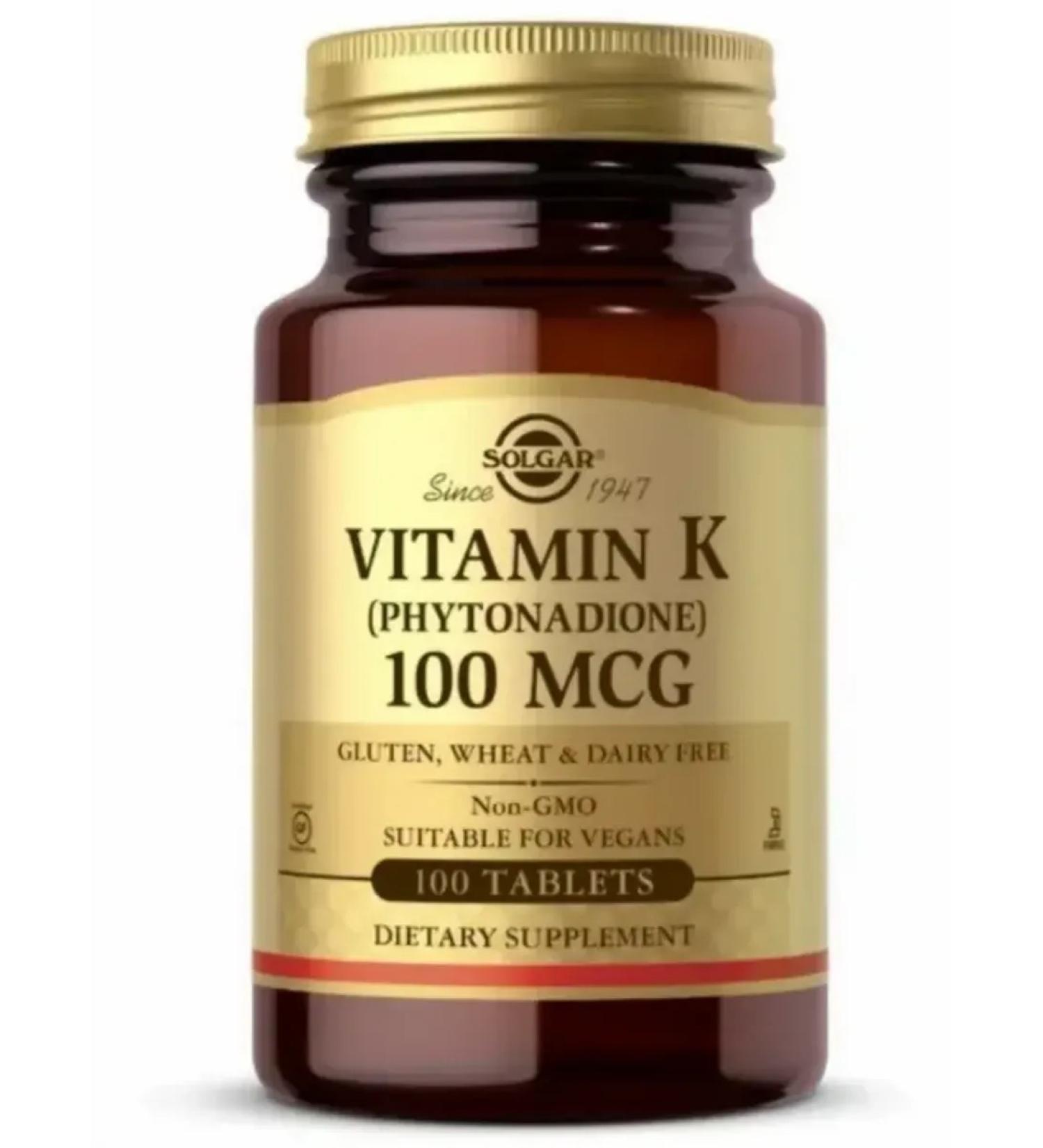 Solgar vitamin K1 100 mcg phytomegenadion 100 tab (310 mg) - Buy Online on GoSupps.com