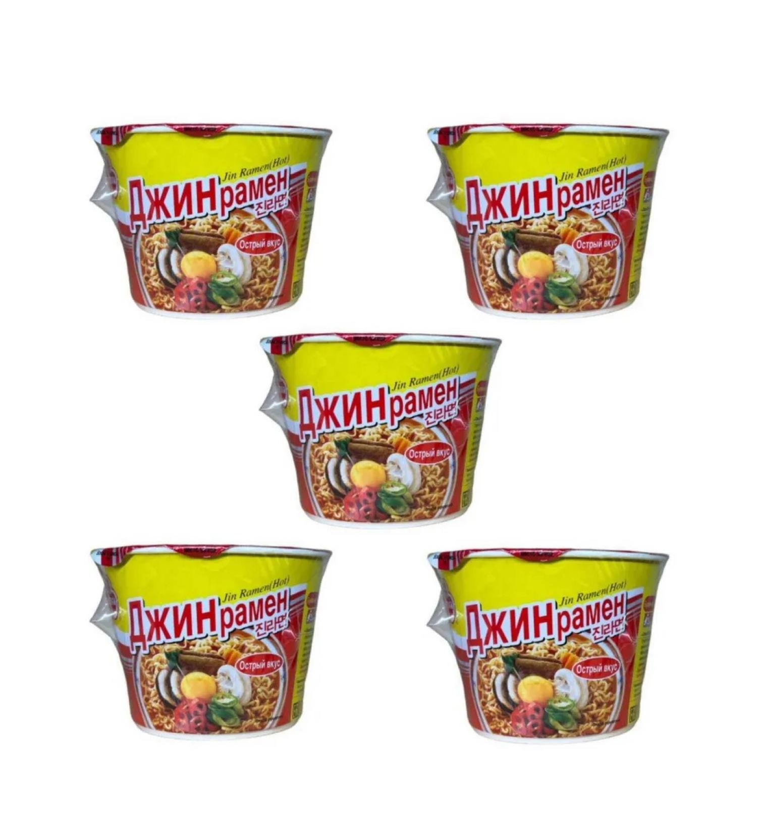 Ottogi Lapsha Jin Ramen Acute Jin Ramen Hot 110 g 5 pcs - Buy Online on GoSupps.com