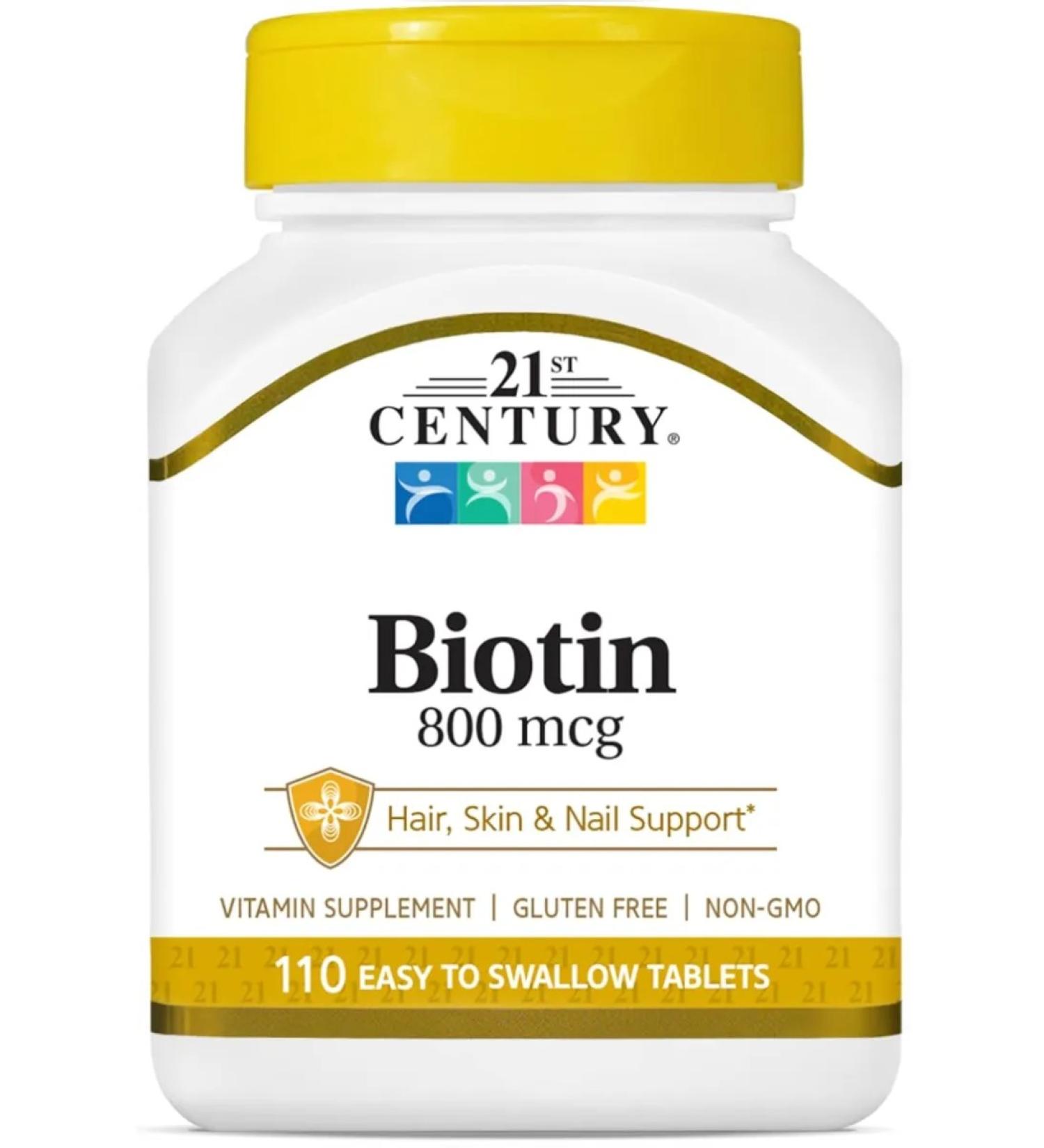 21st Century Biotin 800 MCG 110 Easy to Swallow Tablets (BIOTIN) - Buy Online on GoSupps.com