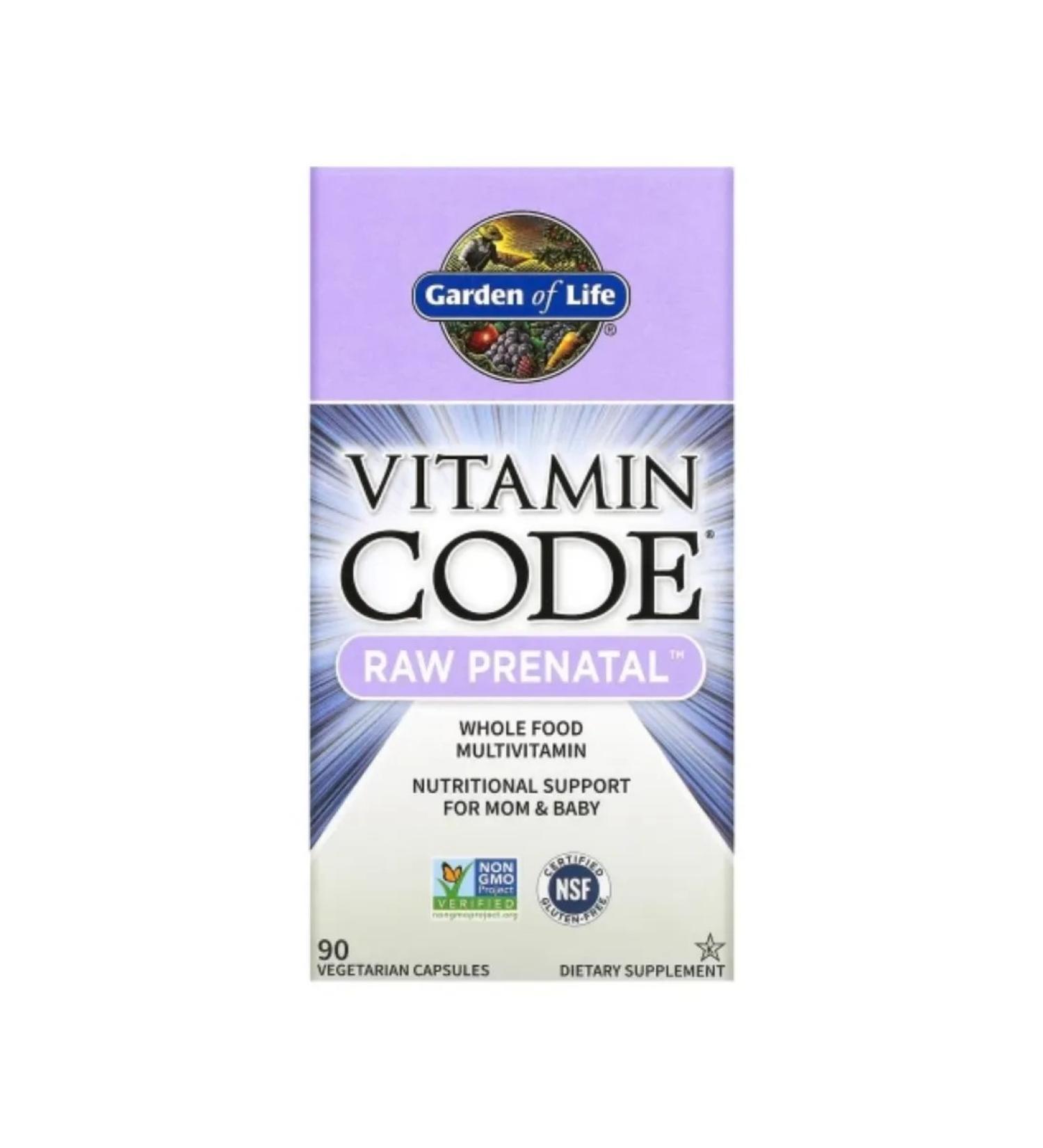 Garden of Life Vitamin Code Raw Prenatal for pregnant women 90 caps - Buy Online on GoSupps.com