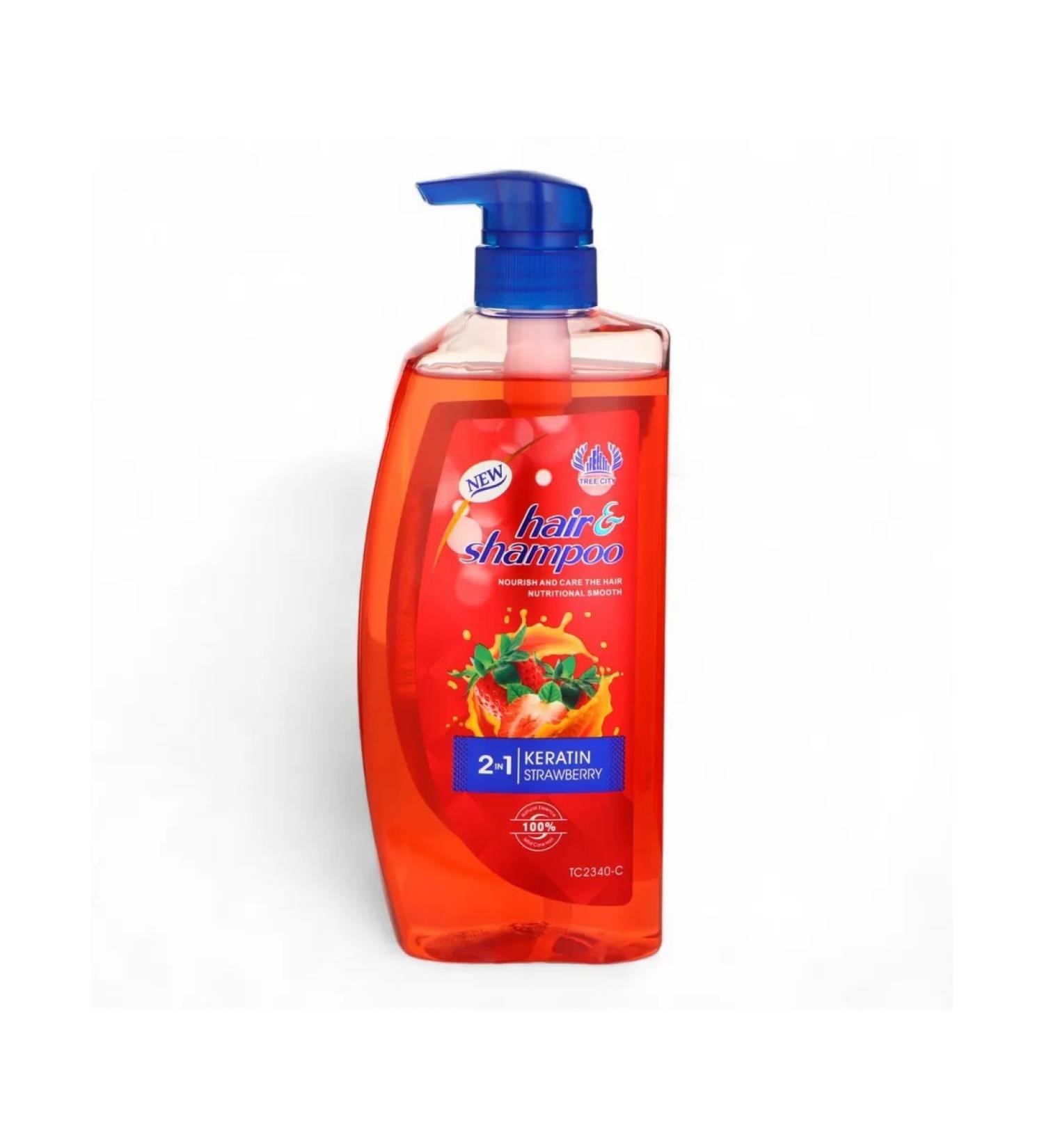 love Hair shampoo with keratin and strawberry extract power