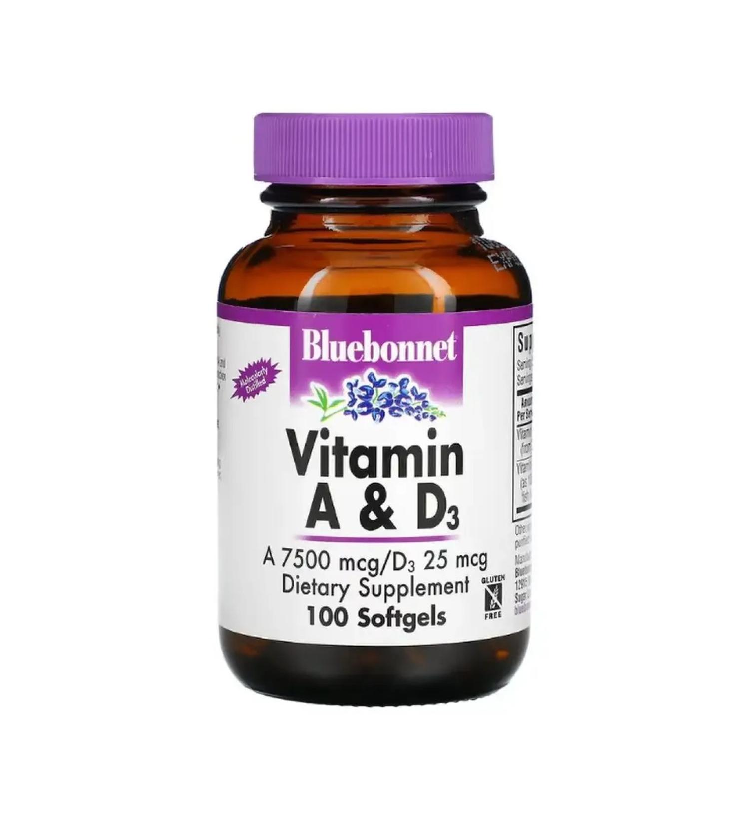 Proper nutrition Vitamins A and D3 100 capsules