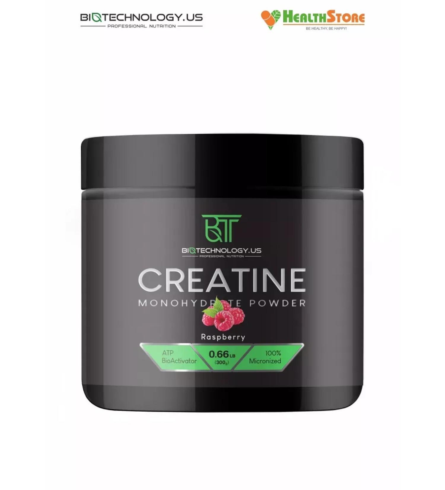 BiotechnologyUS Creatine creatine monohydrate micronized 300g raspberries - Buy Online on GoSupps.com