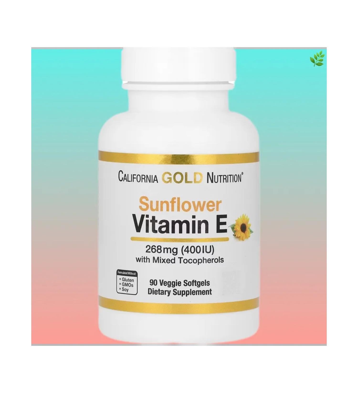California Gold Nutrition Vitamin E with tocopherols 90 pcs - Buy Online on GoSupps.com