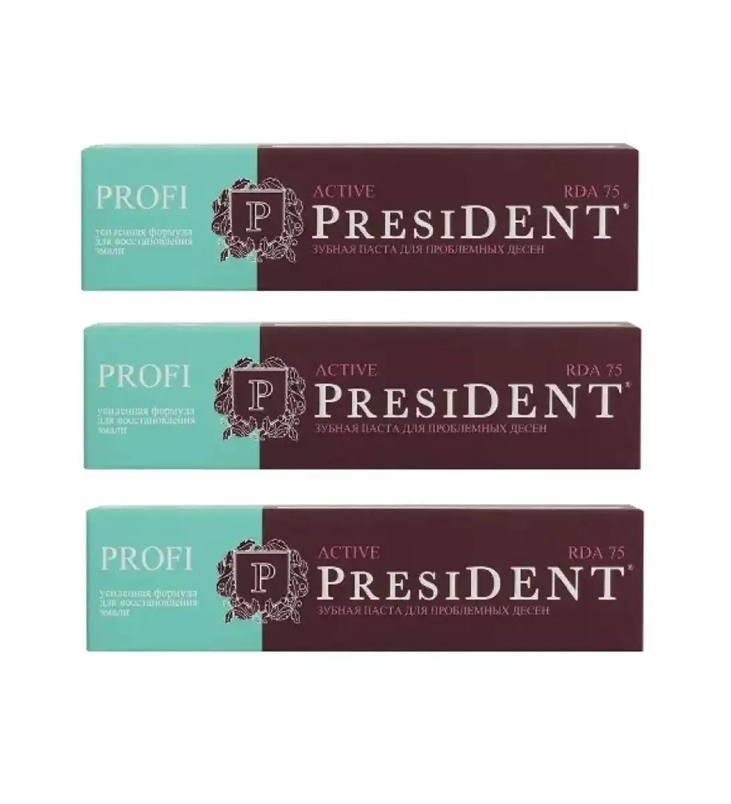 President Profi Toothpaste Active 100ml - 3 pcs - Buy Online on GoSupps.com