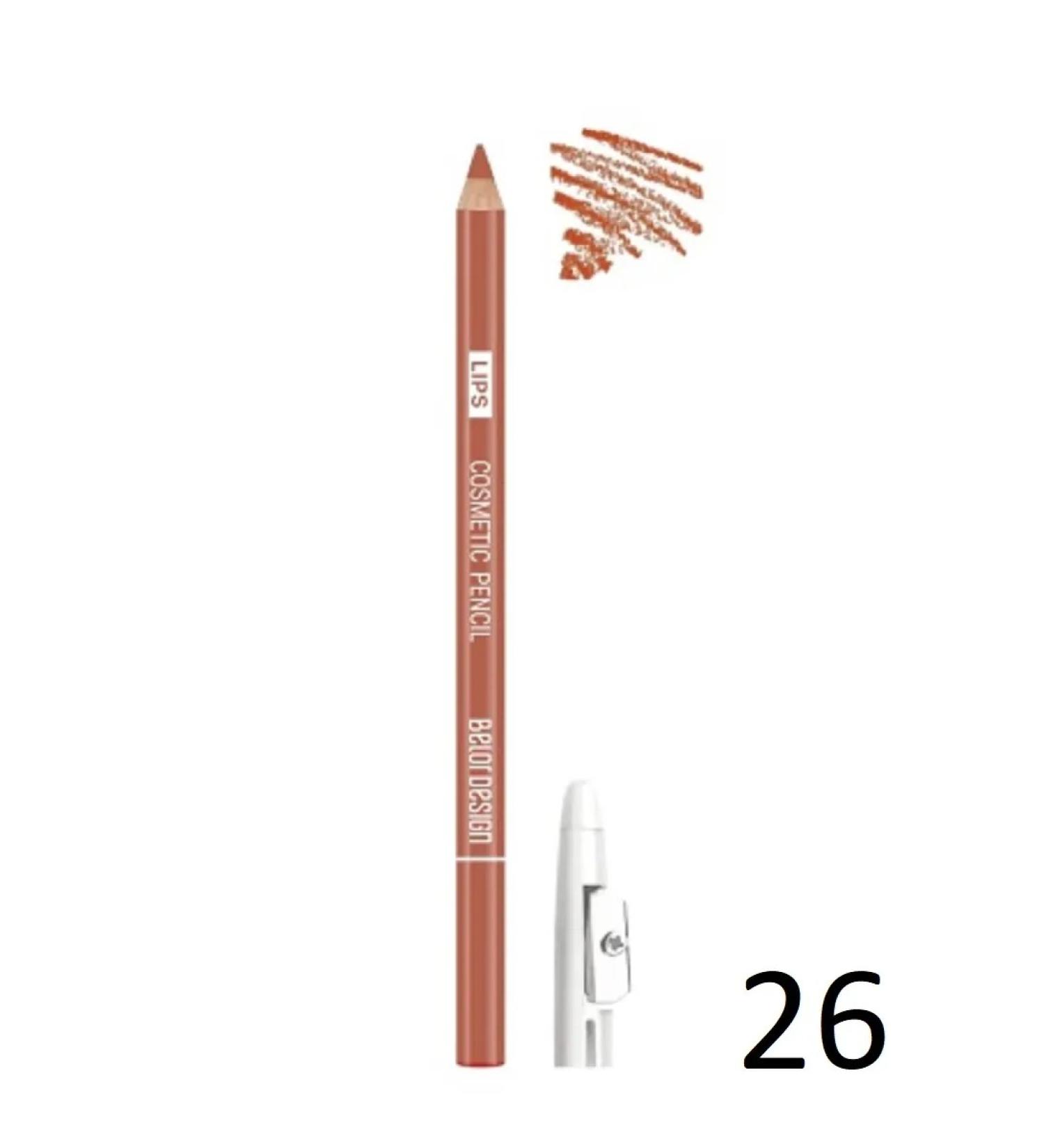 BELOR DESIGN Cosmetic pencil for lips tone 26 - Buy Online on GoSupps.com