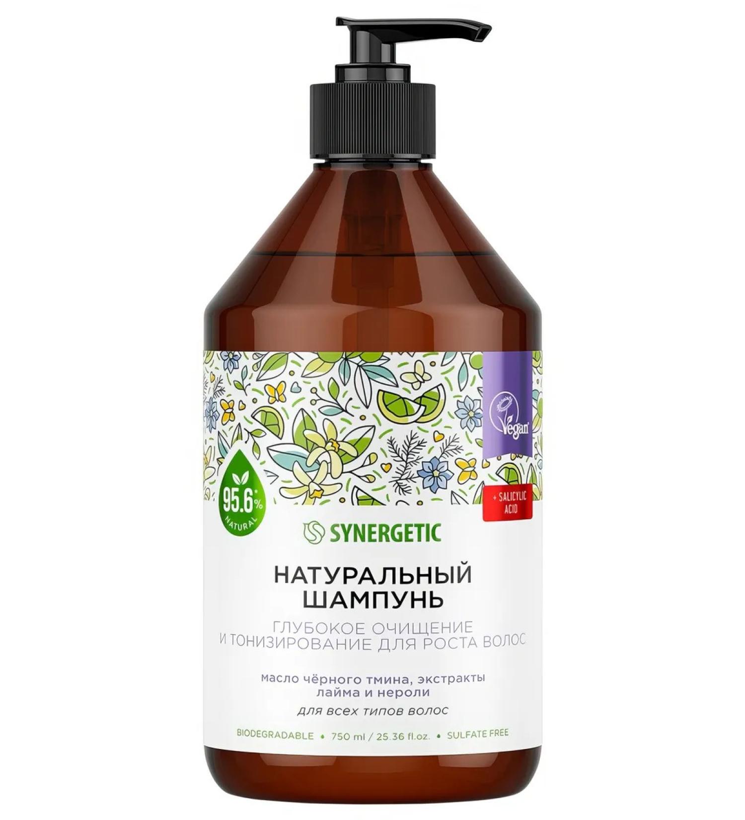 SYNERGETIC Shampoo deep cleansing and tonic for hair 750 ml - Buy Online on GoSupps.com
