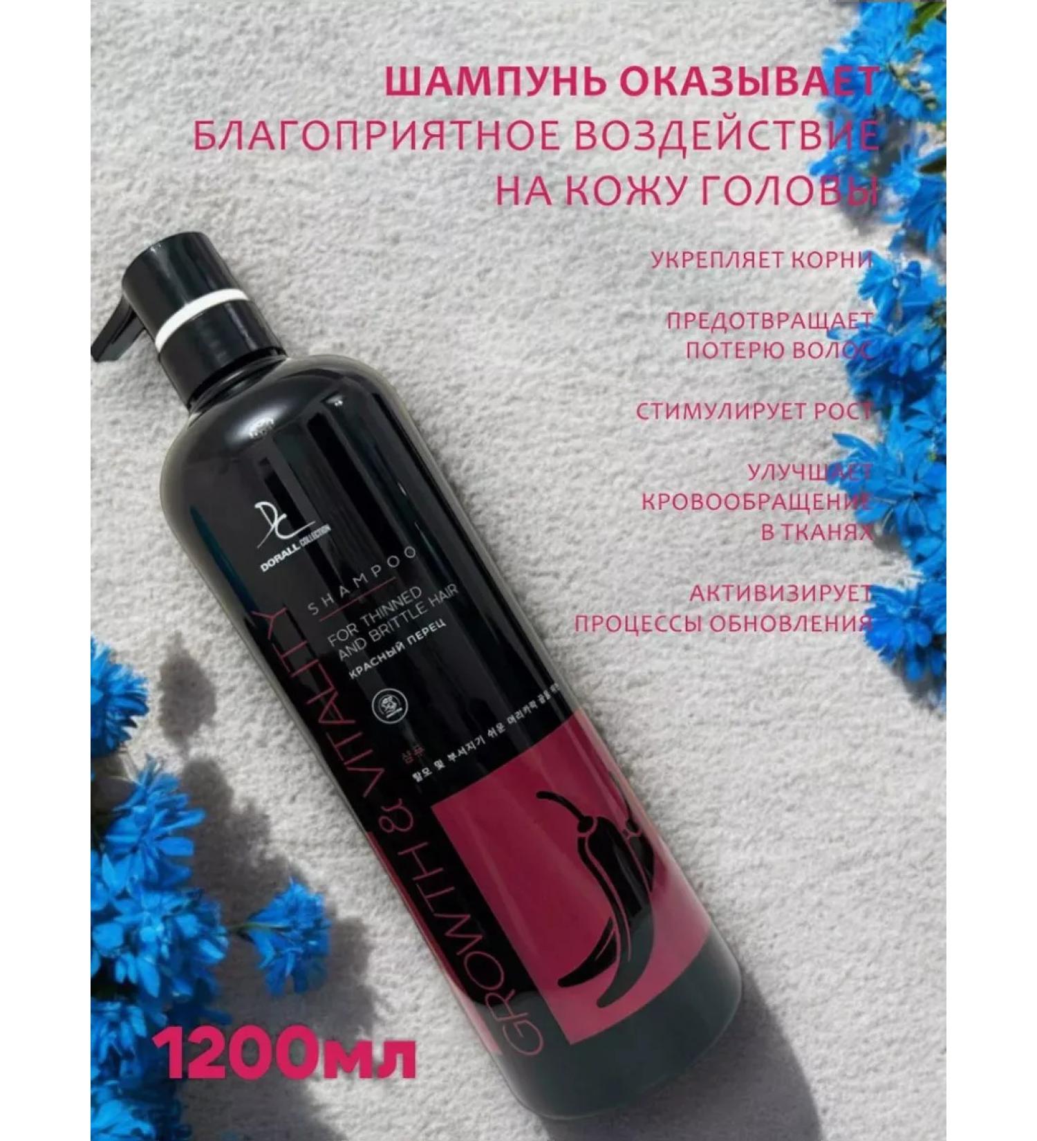 Doral Collection Shampoo "Against falling out" with pepper 1200 ml - Buy Online on GoSupps.com