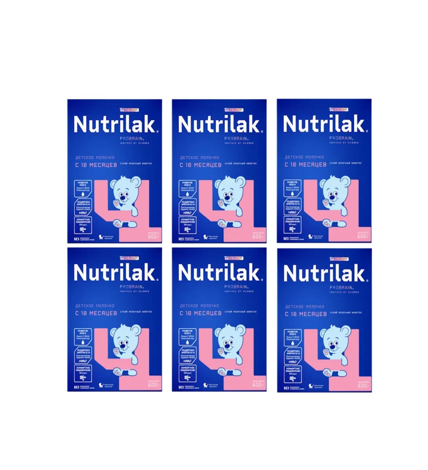 Nutrilak Children's milk Premium 4 600 g from 18 months 6 pcs - Buy Online on GoSupps.com
