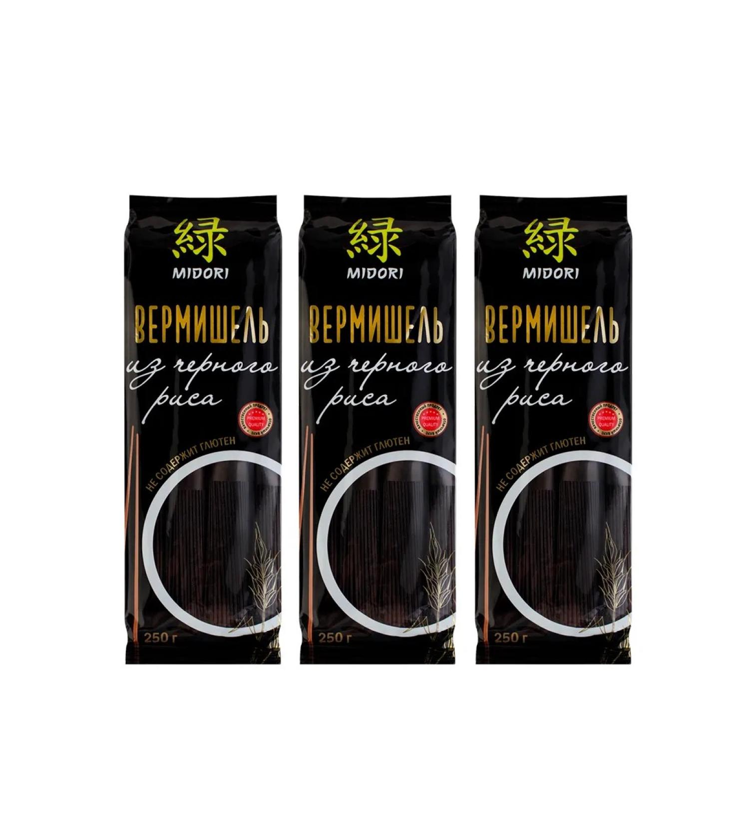 Vermichel of black rice Midori 250g 3 pcs