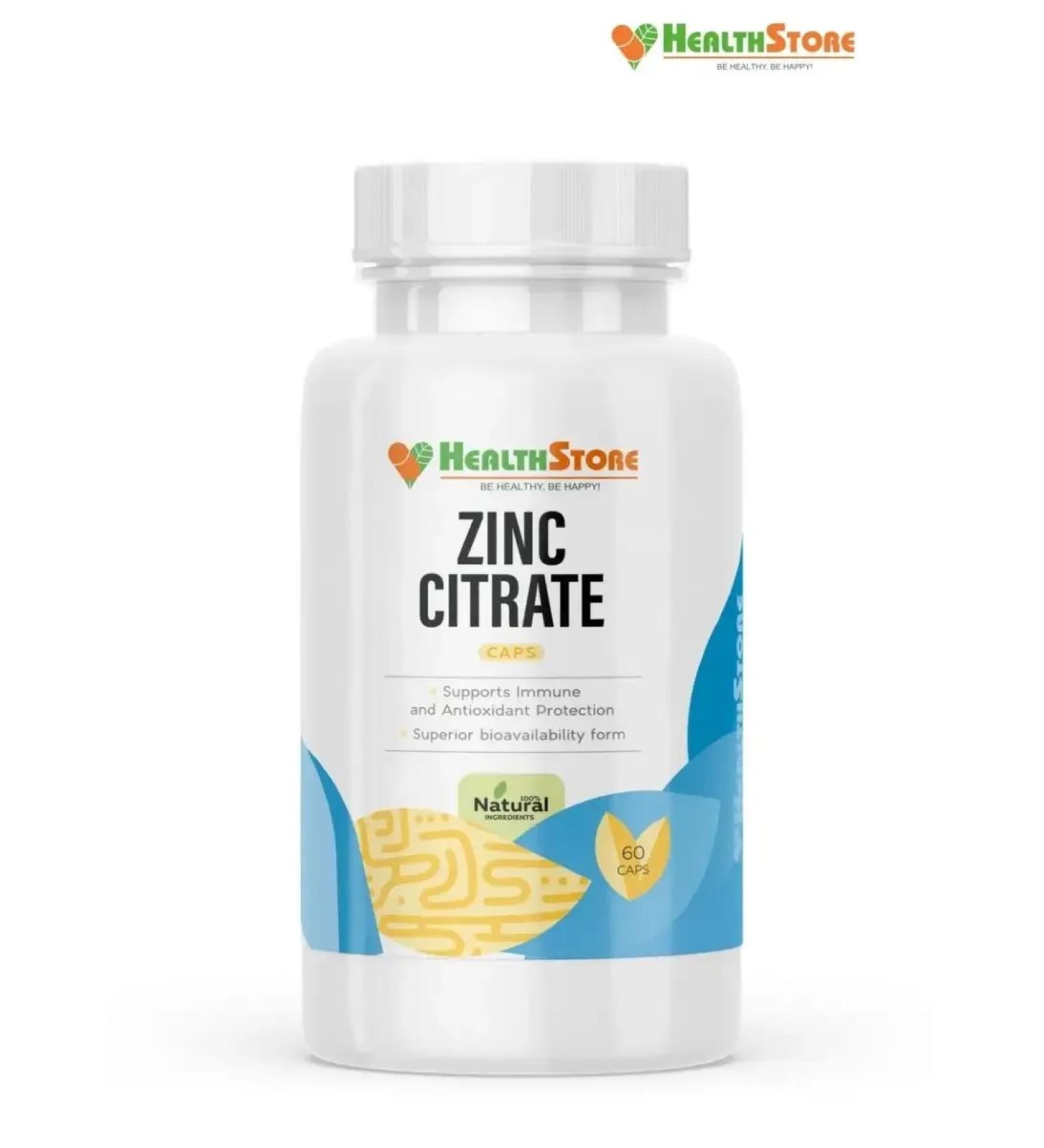 HealthStore ZINC CITRATE 60 QINT Citrate Vitamins for women and men - Buy Online on GoSupps.com