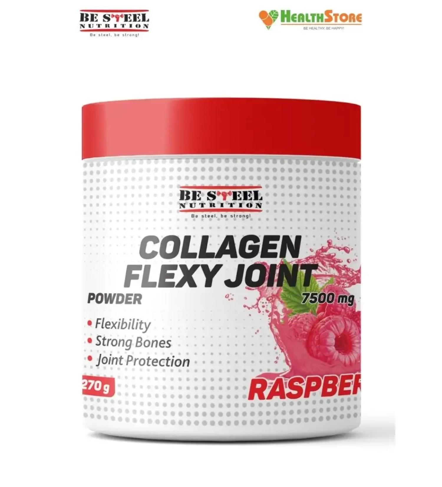 Be Steel Nutrition Flexy Joint collagen glucosamine chondroitin 270g (raspberries) - Buy Online on GoSupps.com