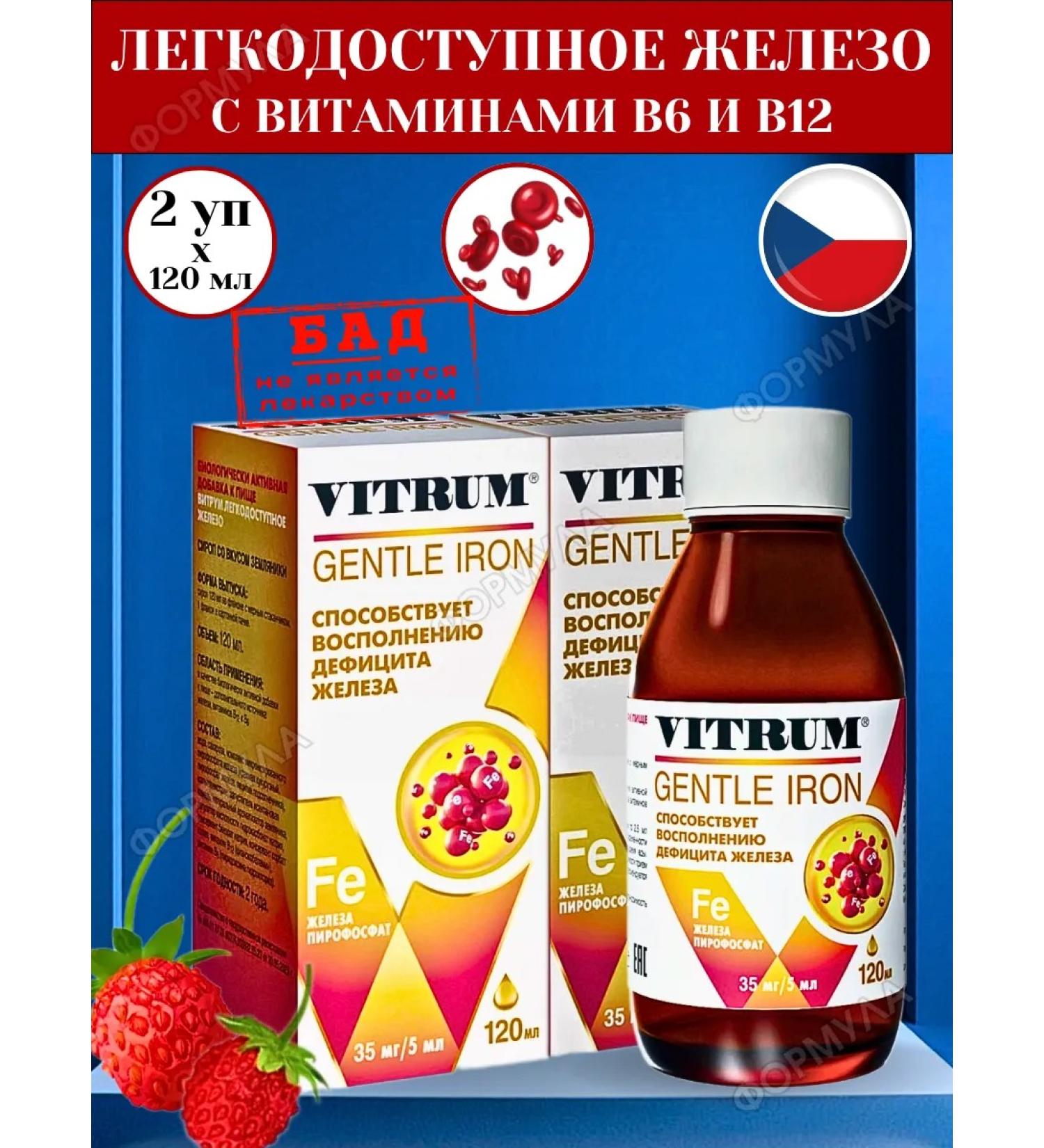 Vitrum easily accessible iron syrup 120ml*2pcs - Buy Online on GoSupps.com