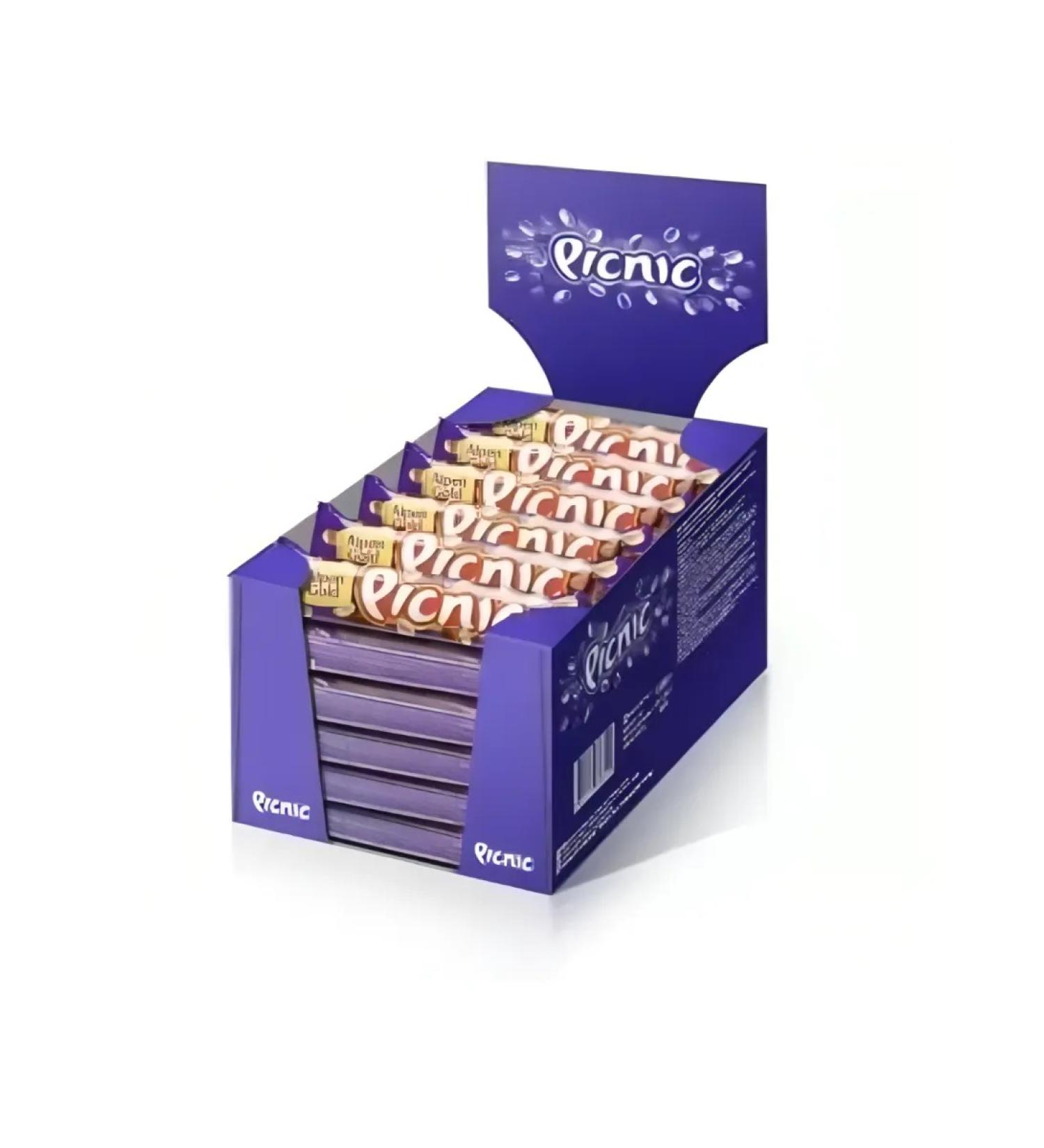 picnic Chocolate bar with peanuts and raisins 76g x 30 pcs